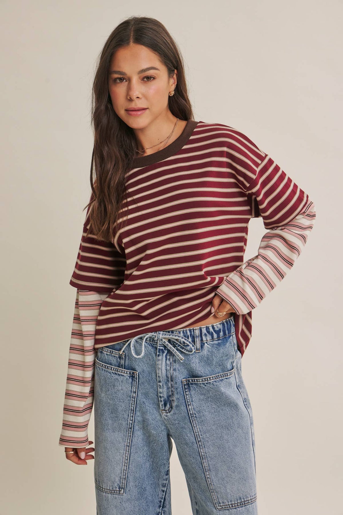 Mindy Layered Striped Top
