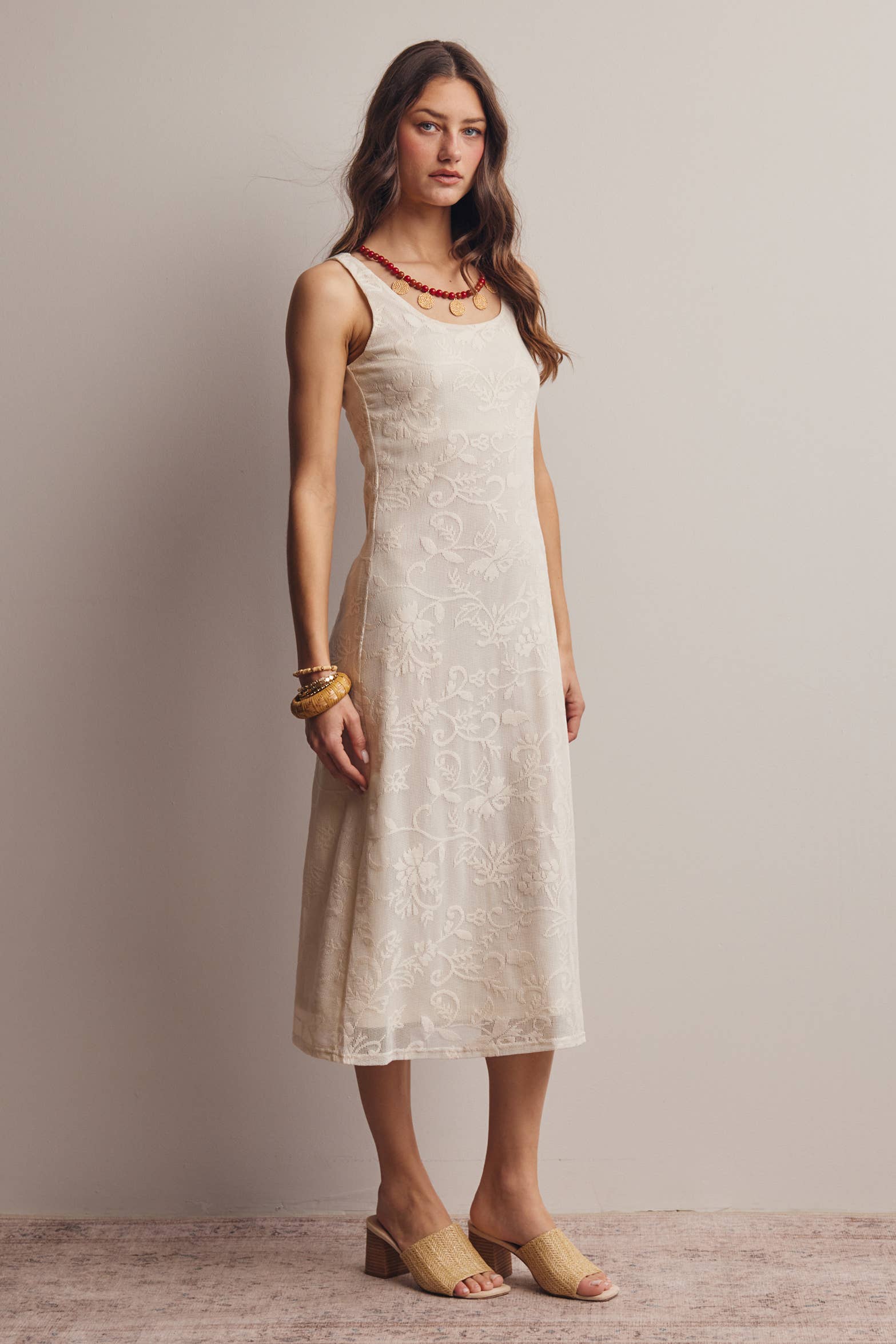 Zara Lace Midi Slip Dress