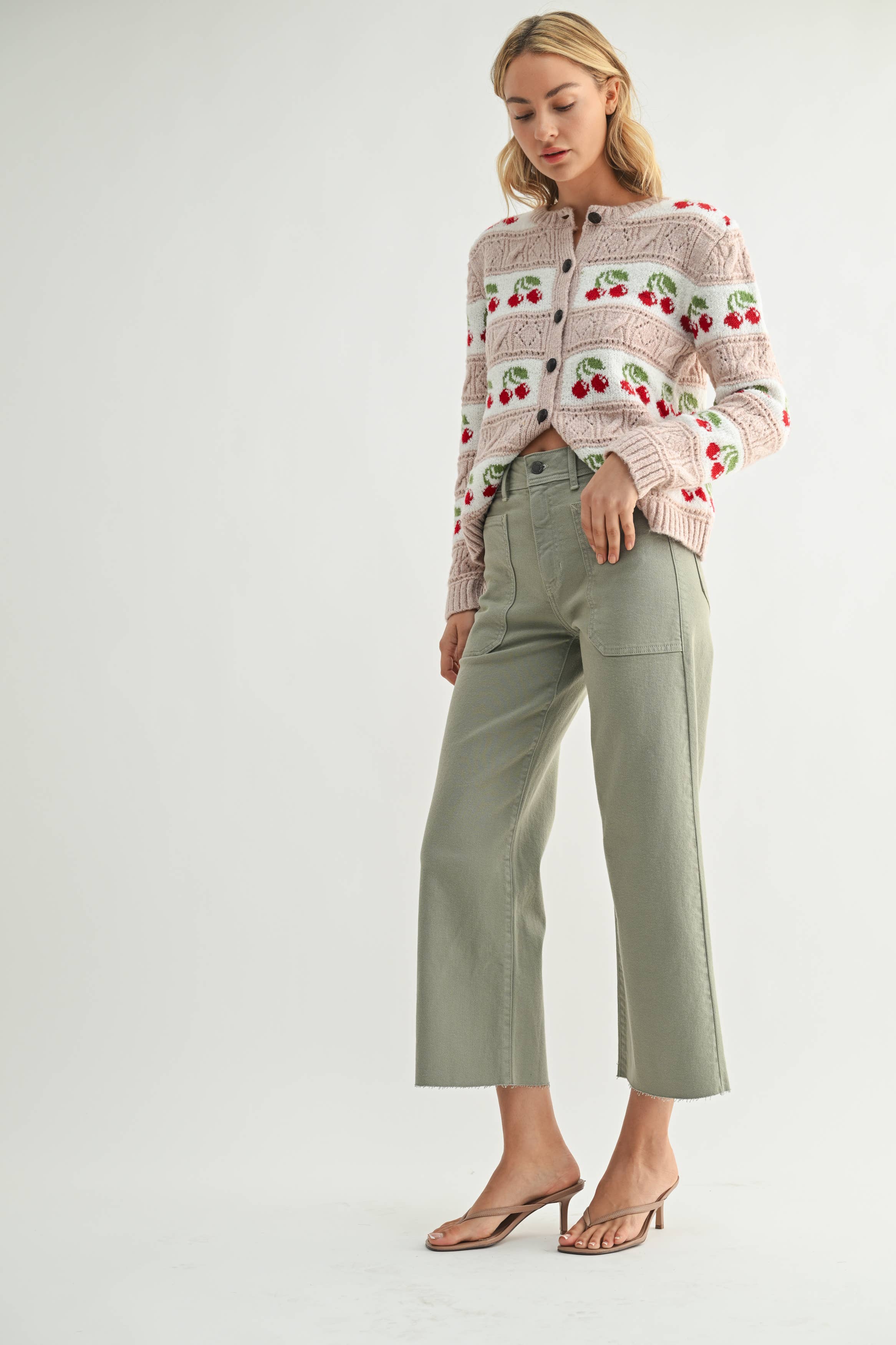 Layla High Rise Utility Wide Leg Pant in Rosemary
