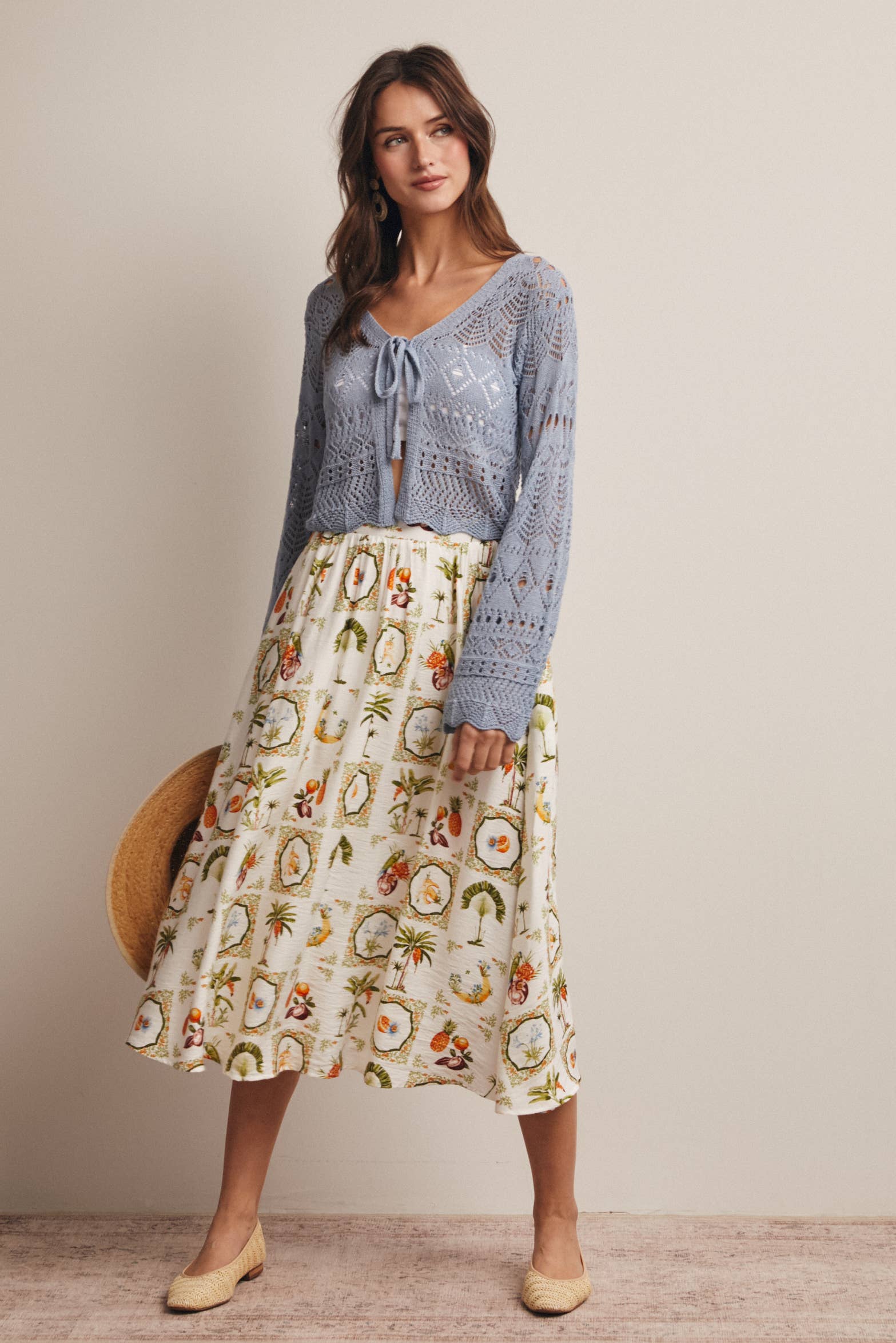 Bella Crochet Tie-Front Cardigan
