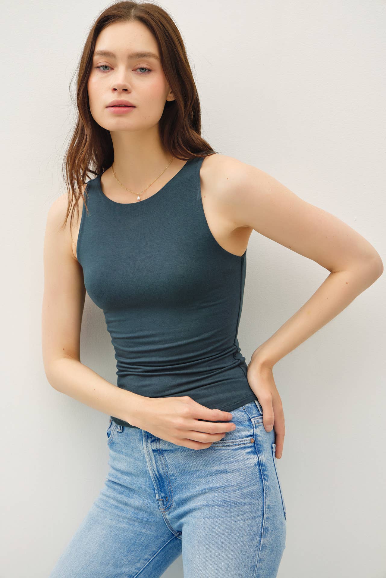 Finnley Boat Neck Double Lined Tank