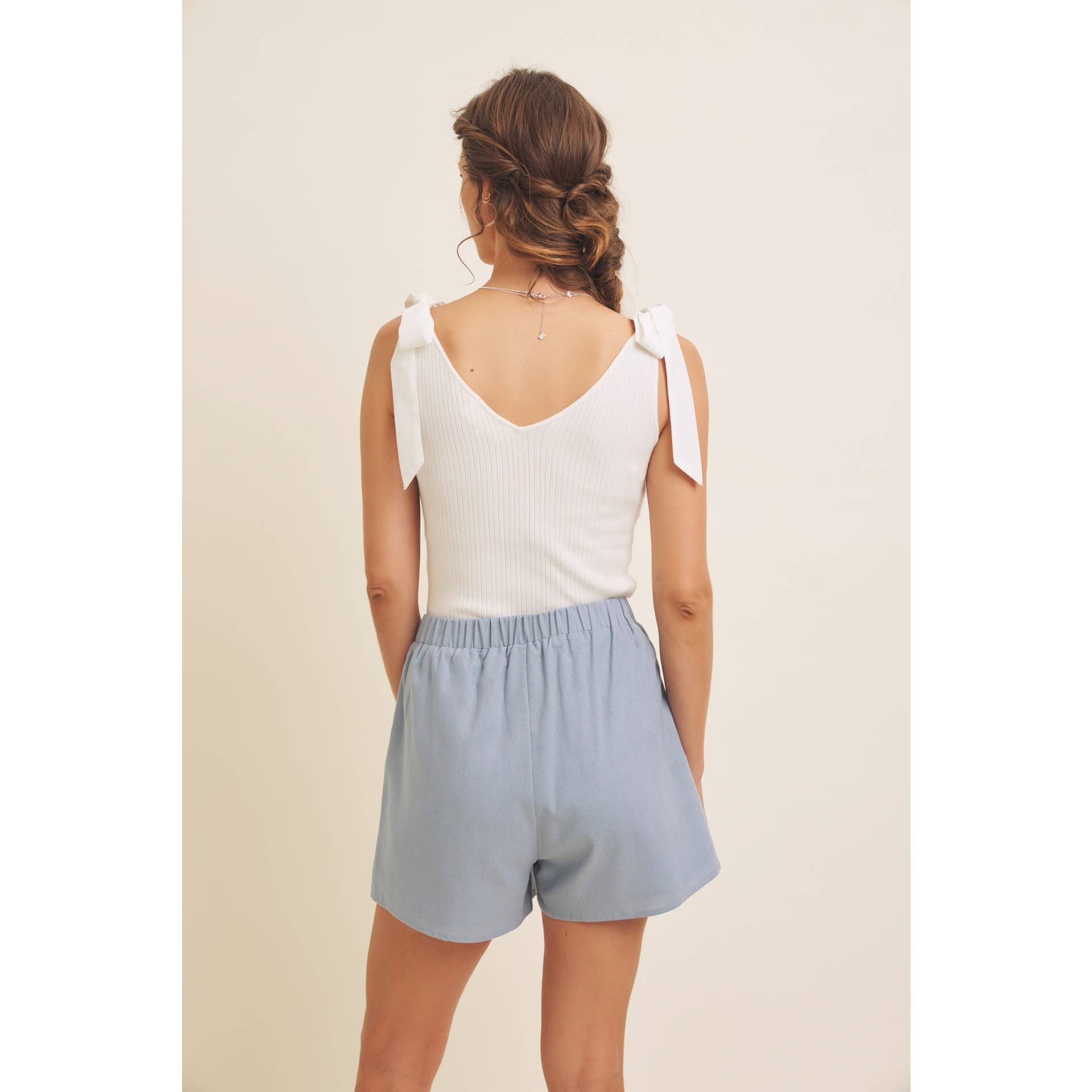 Riley Embroidered Linen Shorts