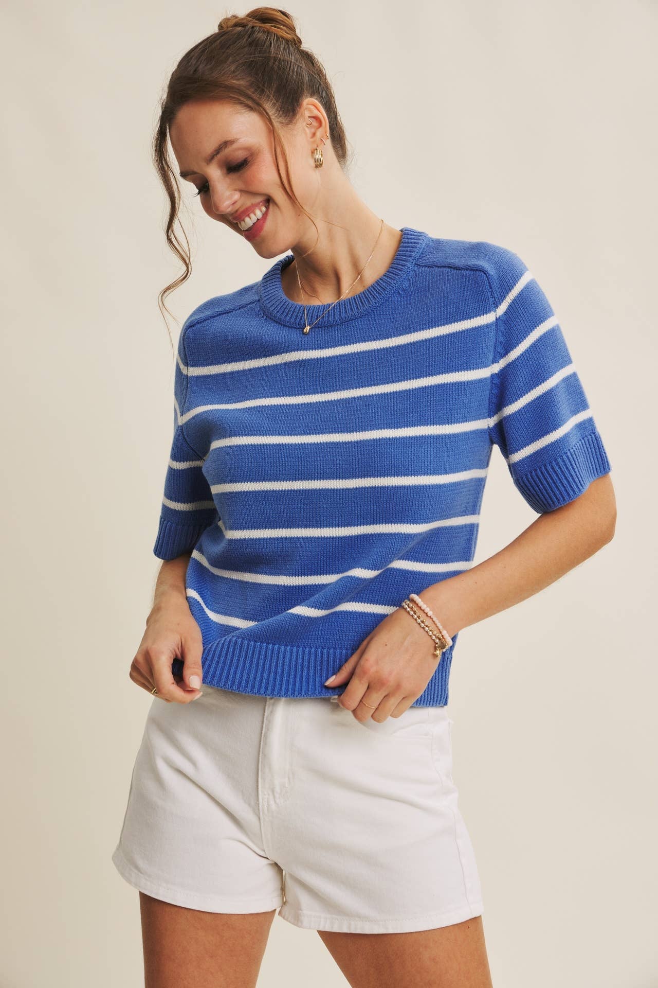 Claudia Striped Sweater Tee