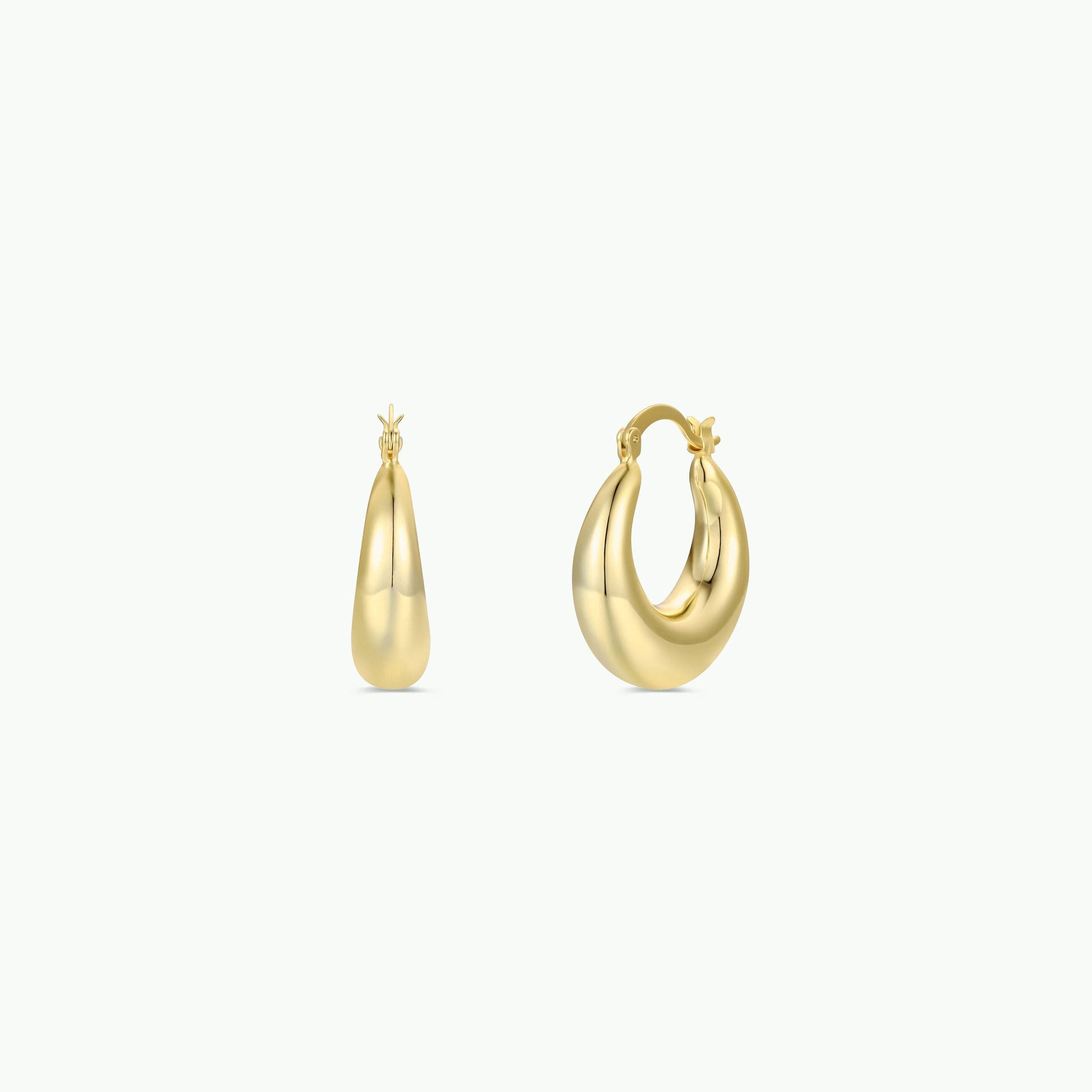 Sculptural Wide Gold Hoop Earrings