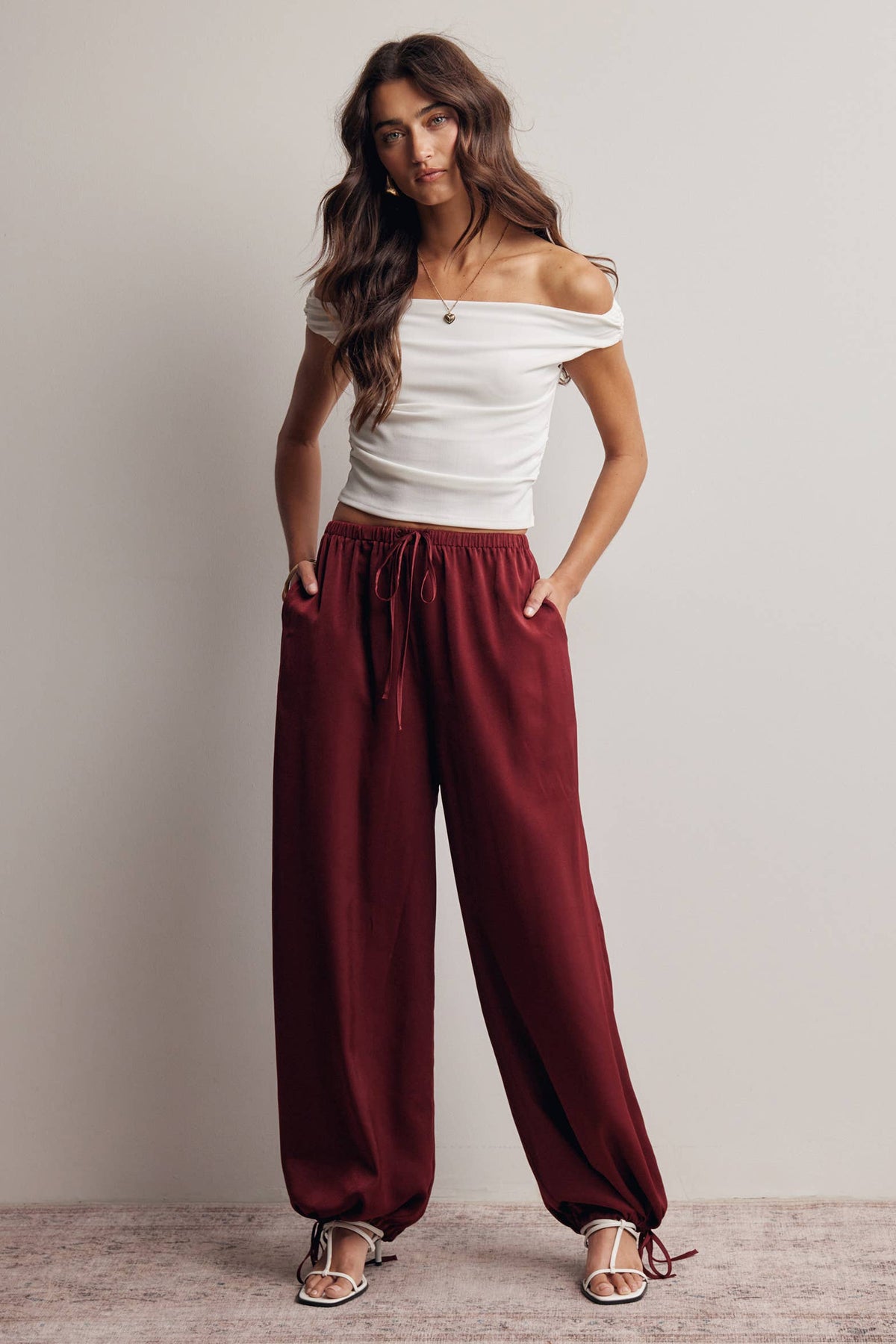 Claudia Wide Leg Tie Hem Pants
