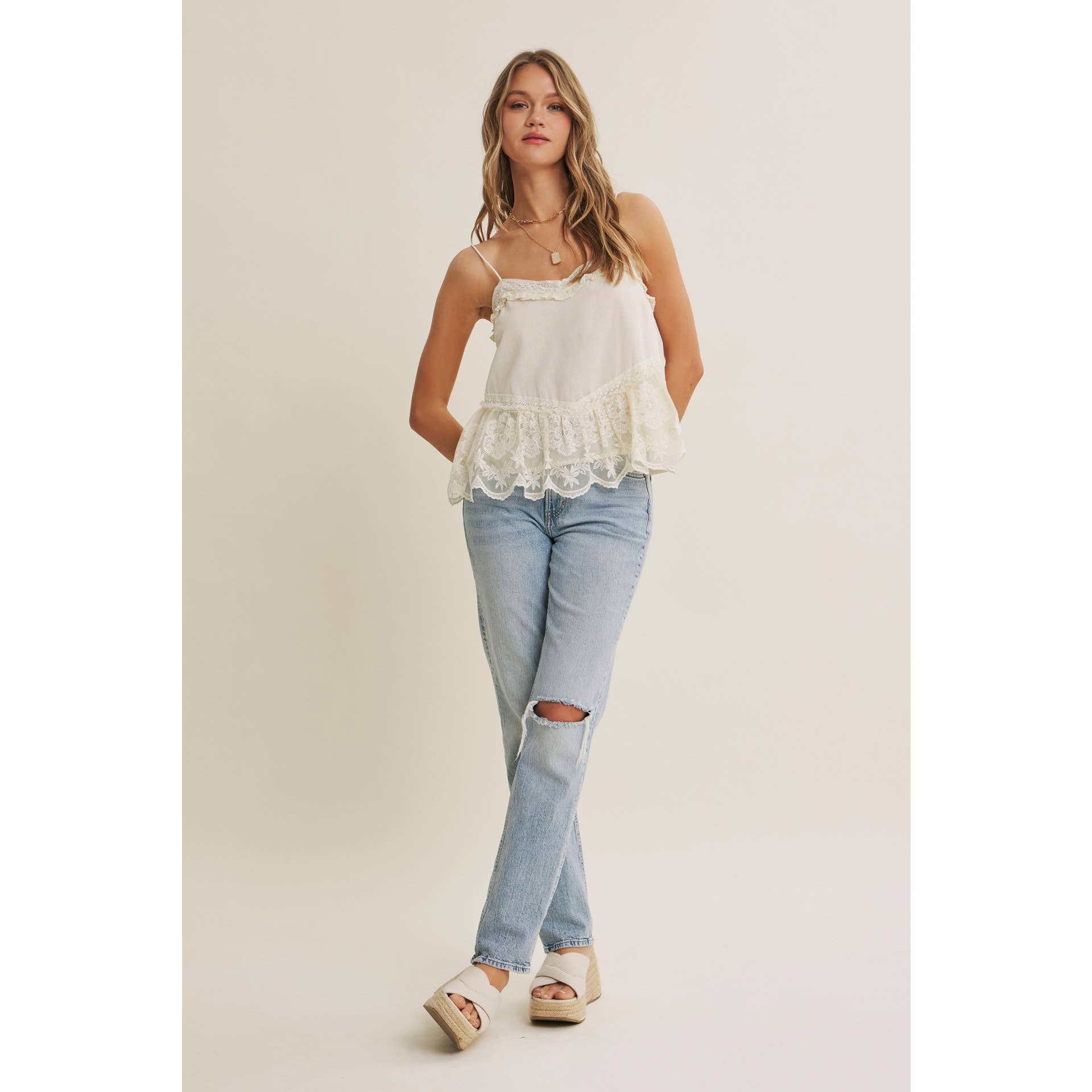 Vanessa Lace Flare Tank