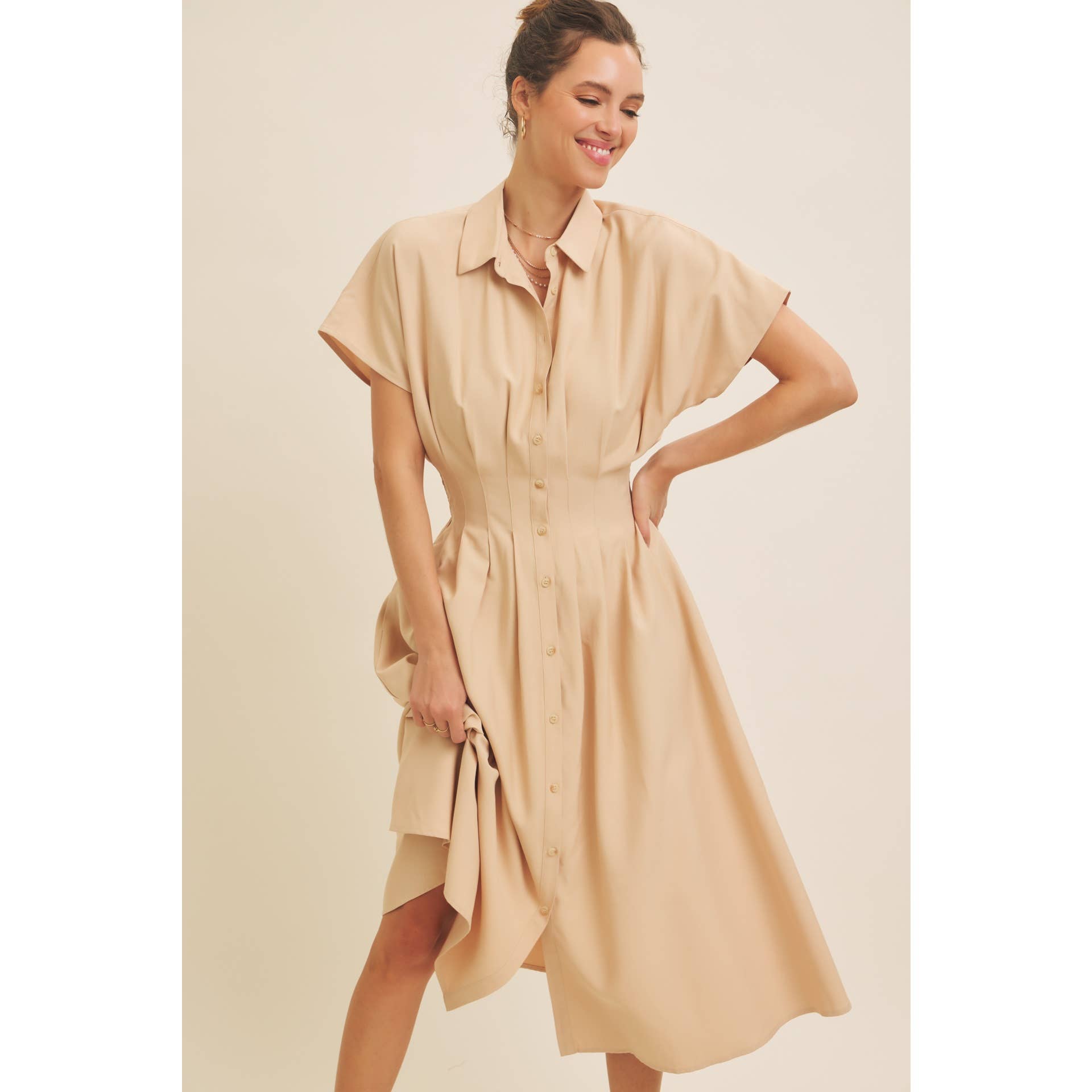 Peyton Pleated Midi Dress