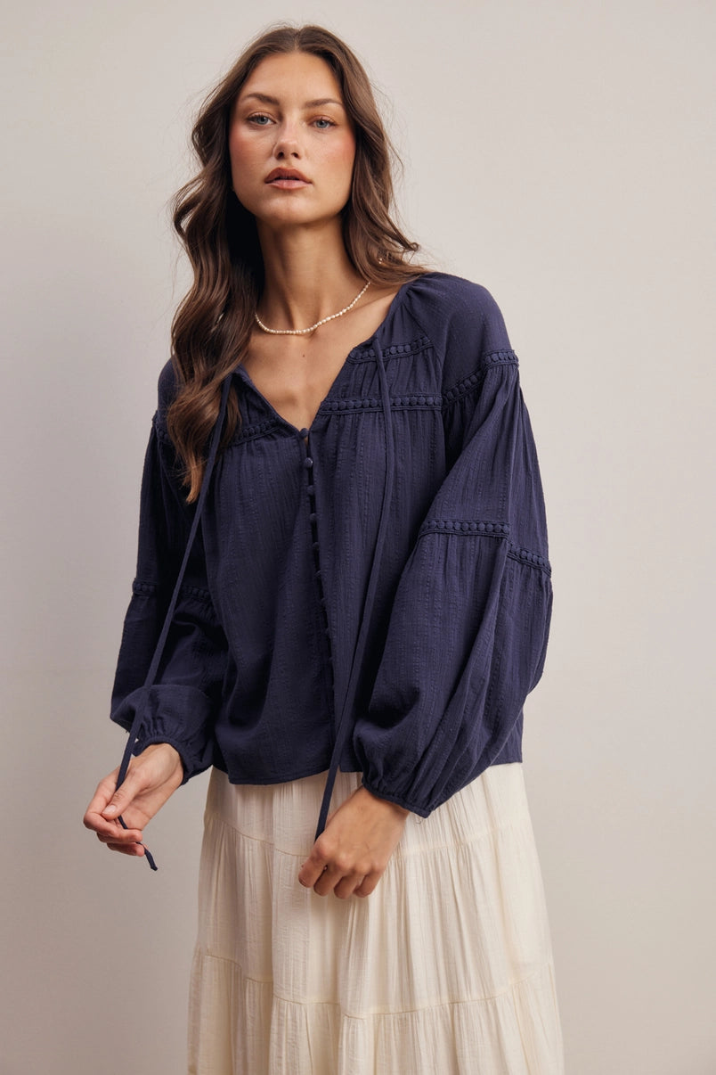 Justine Cotton Peasant Blouse