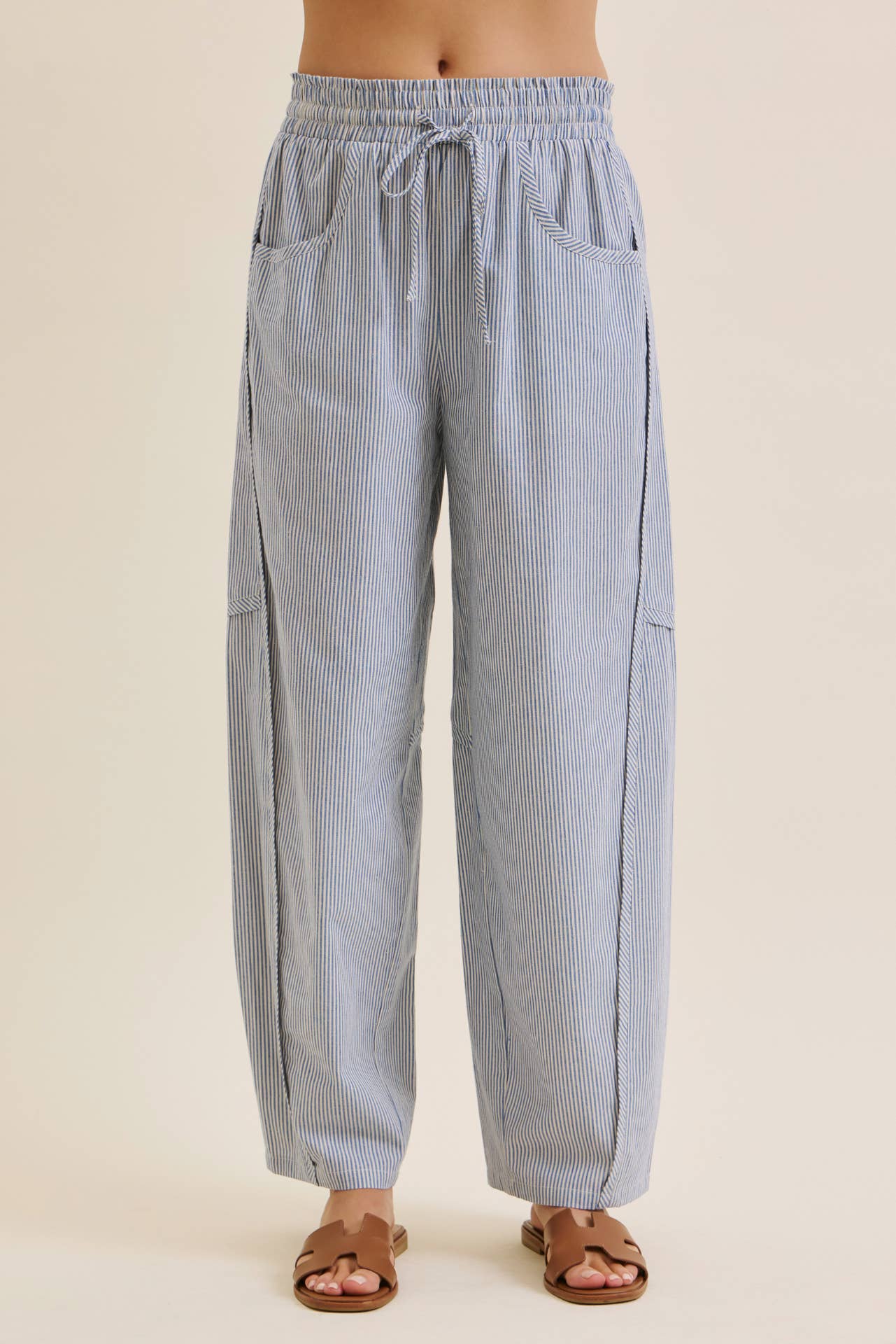 Maya Striped Barrel Pants
