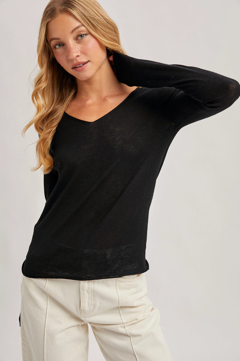 Monica Semi Sheer Knit Top