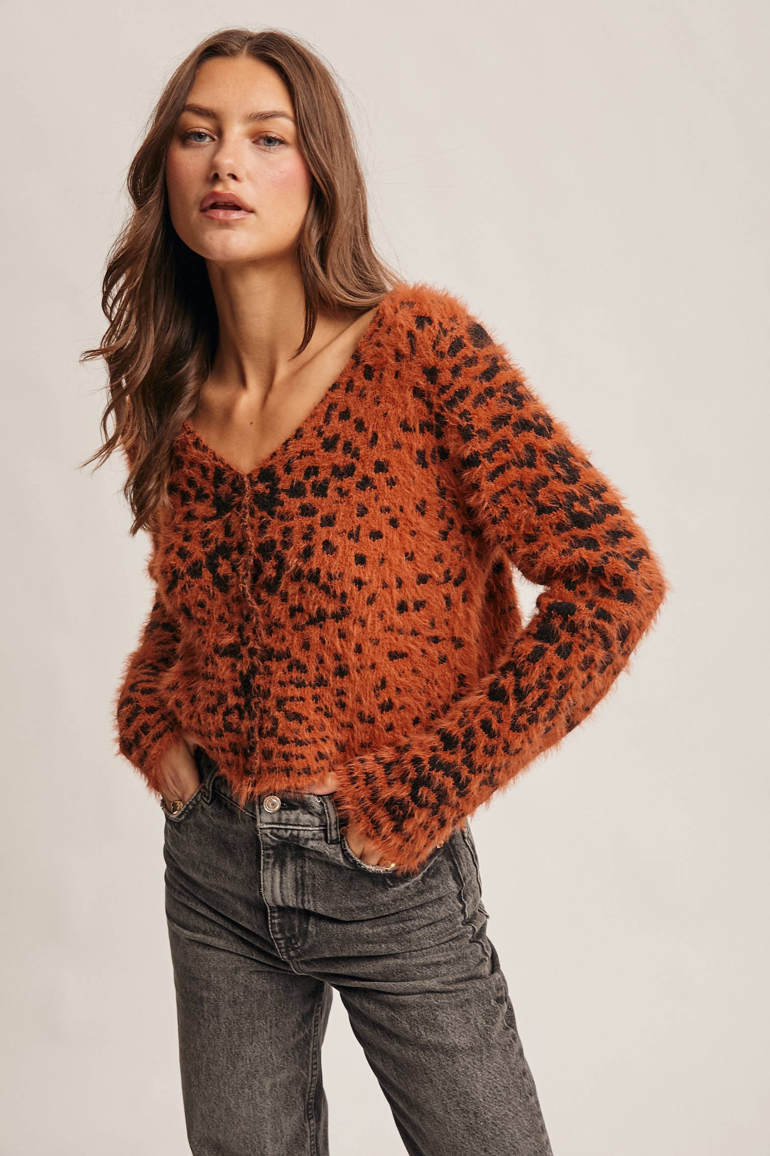 Hanna Fuzzy Leopard Cardigan