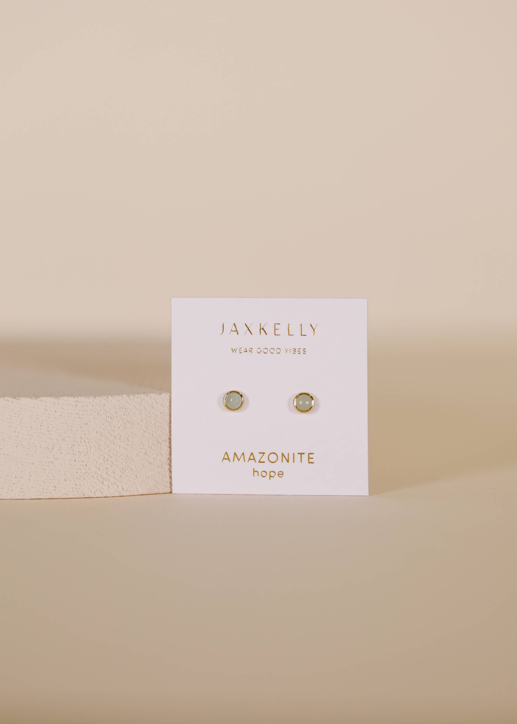 Simple Stud Gold Gemstone Earrings