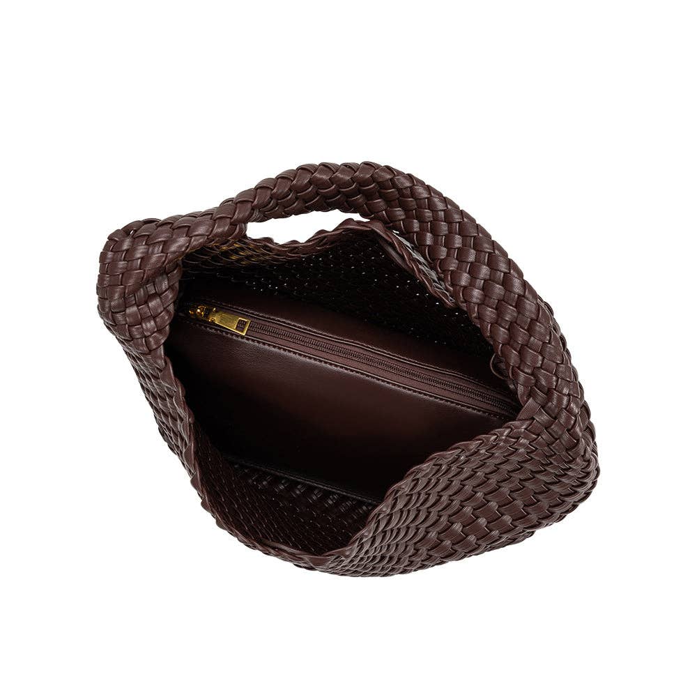 Johanna Espresso Recycled Vegan Leather Shoulder Bag