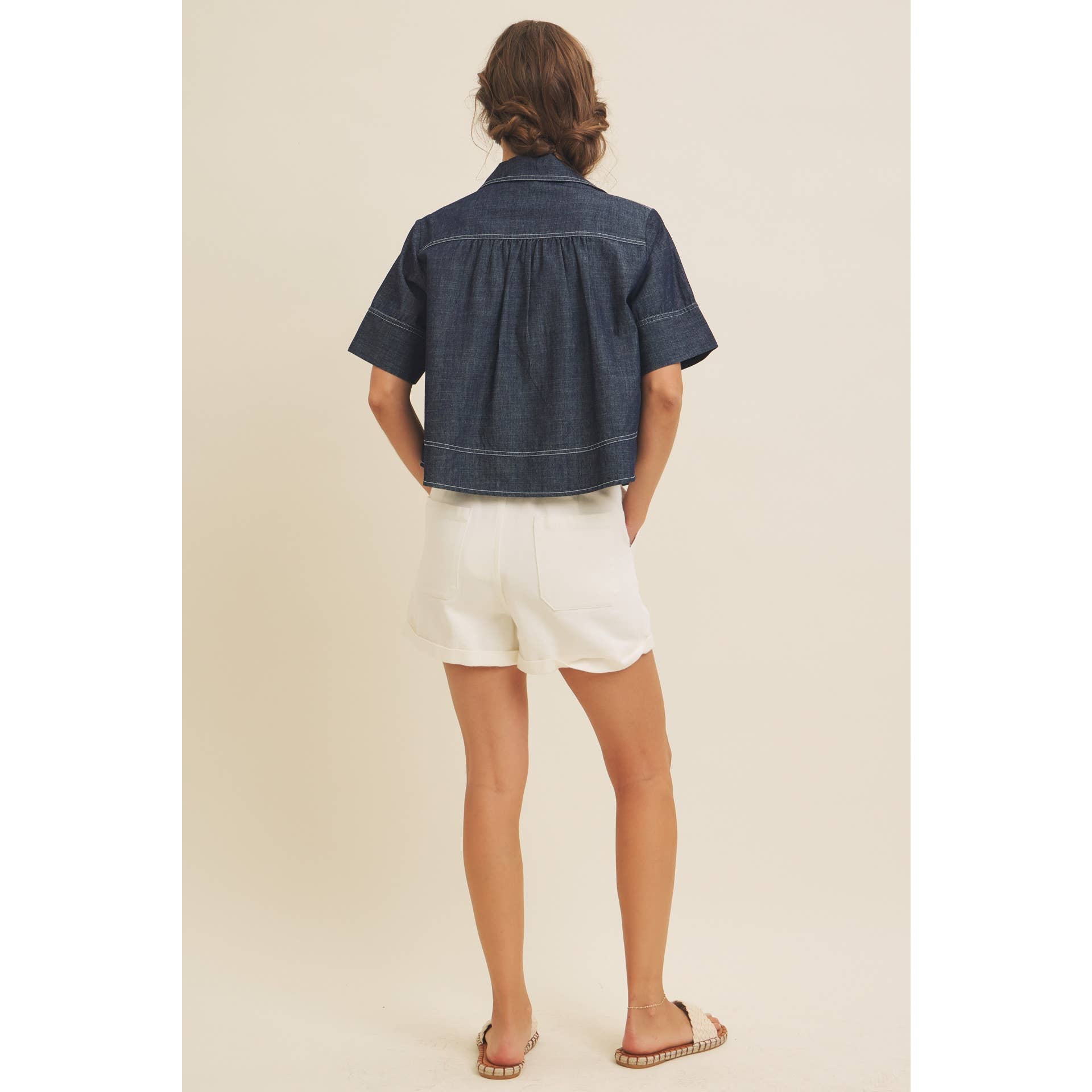 Maeve Washed Denim Top
