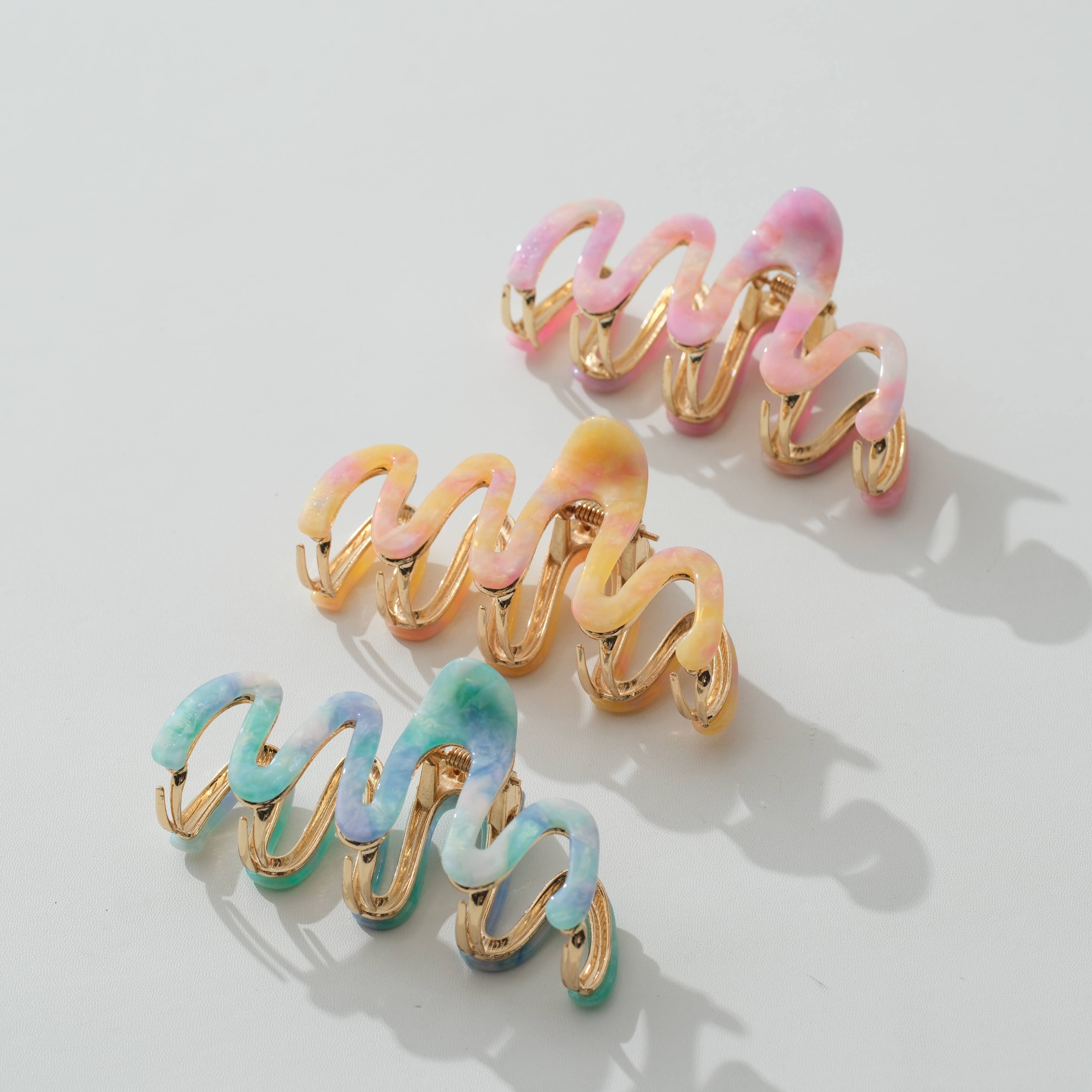 Willow Island Sun Metal Large Squiggle Claw Clip