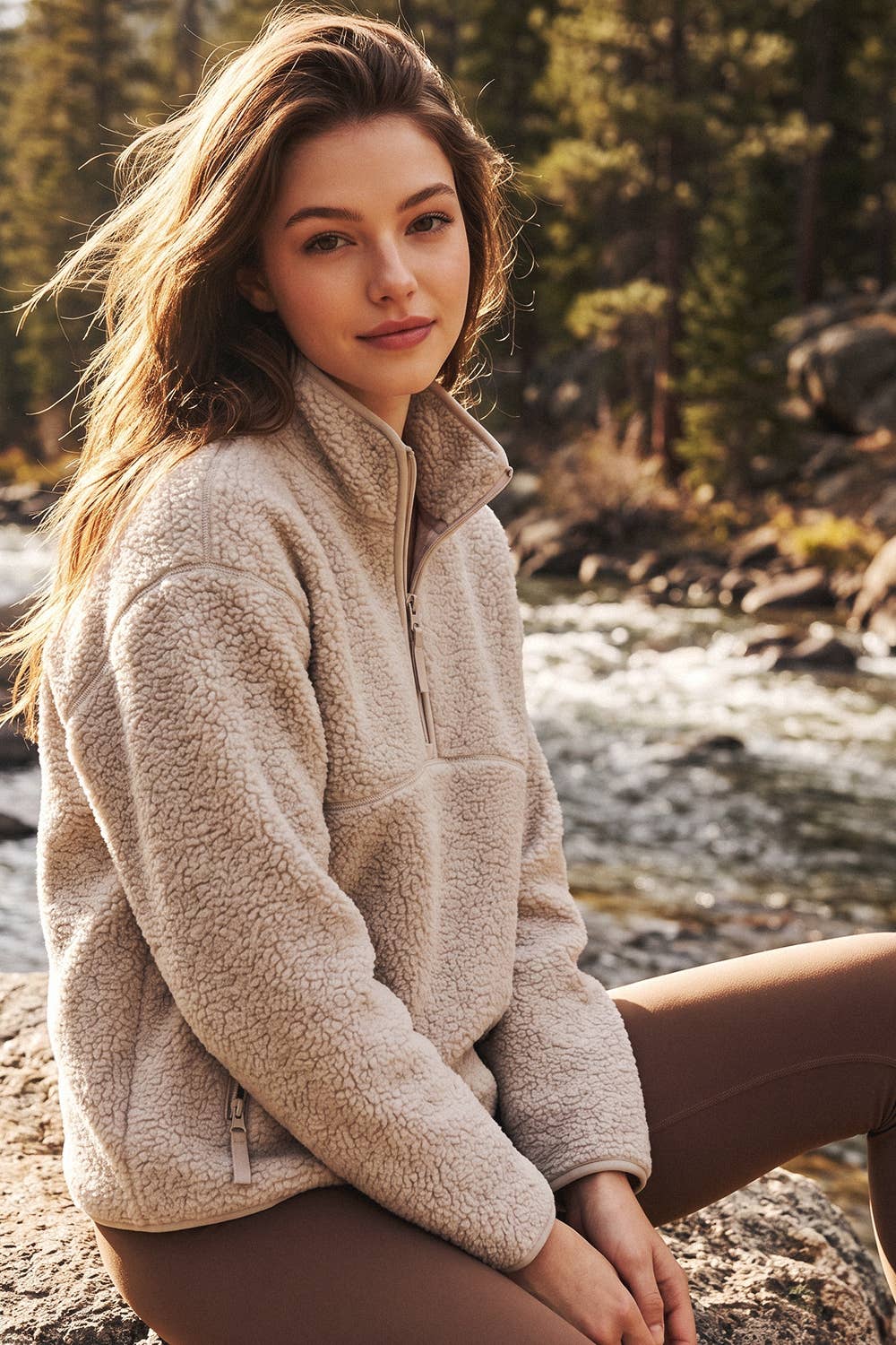 Mary Half Zip Sherpa Pullover