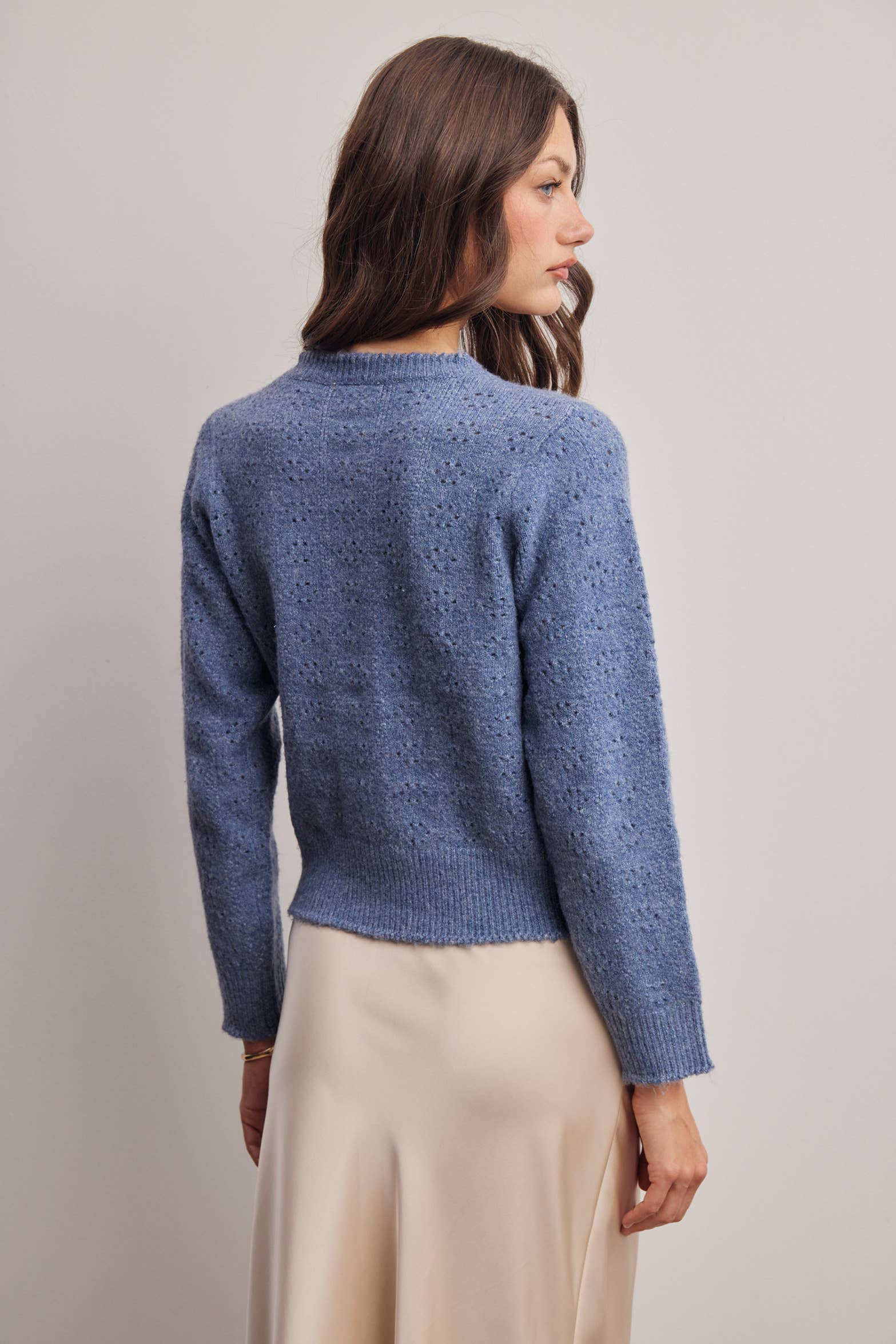 Kasey Pointelle Knit Cardigan