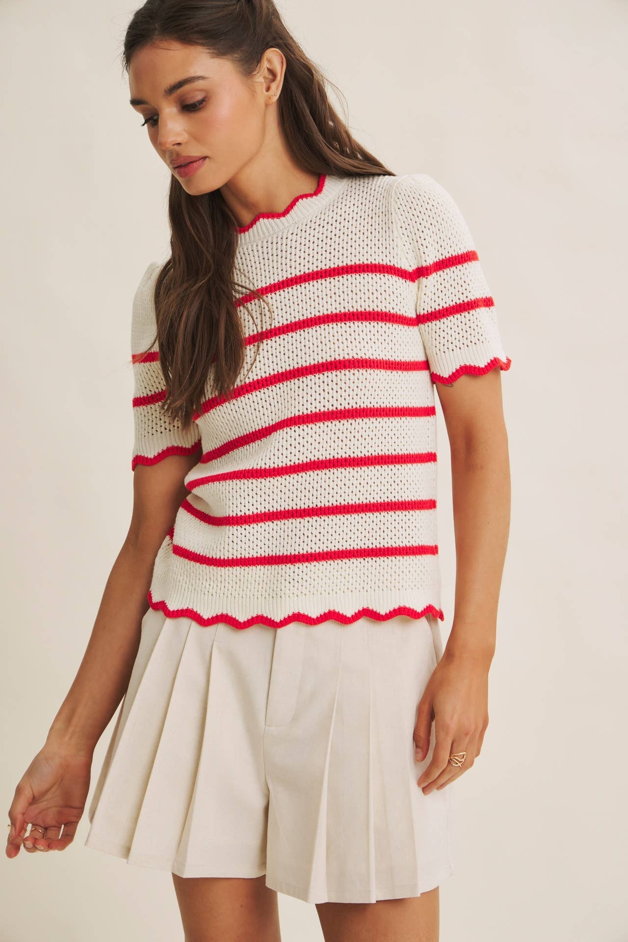 Diana Crochet Striped Sweater