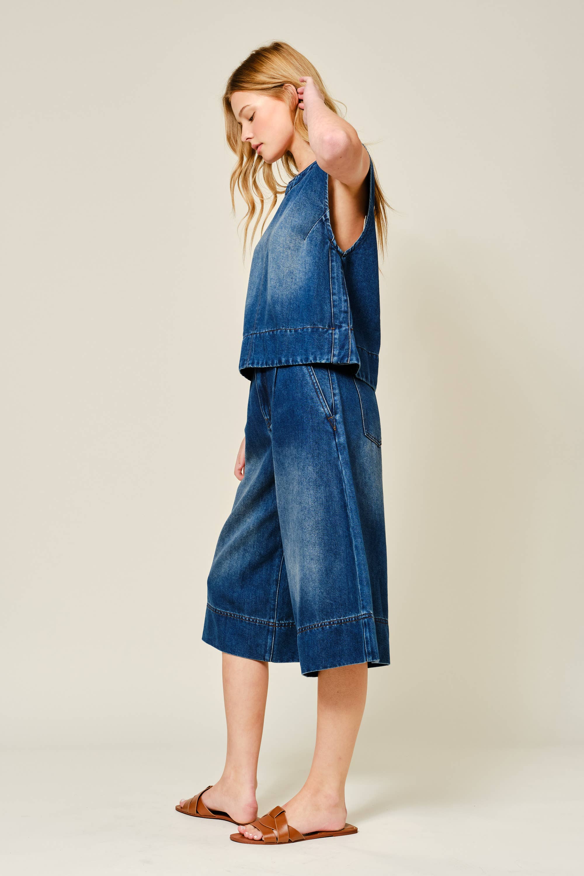 Lila Sleeveless Denim Tank