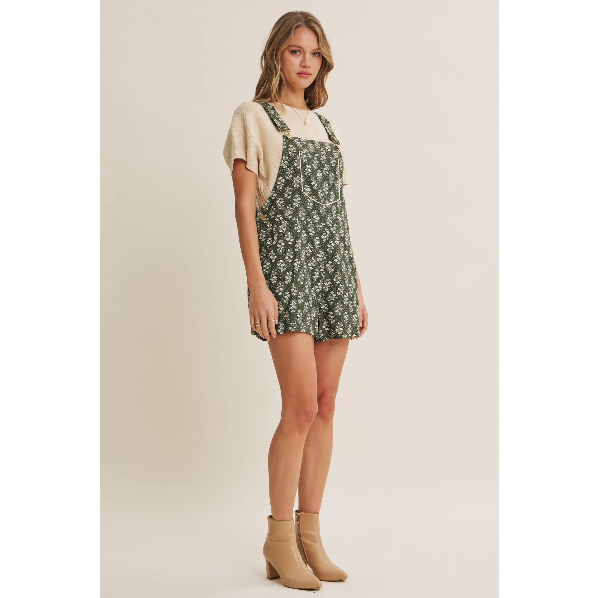 Kimmy Floral Short Overalls