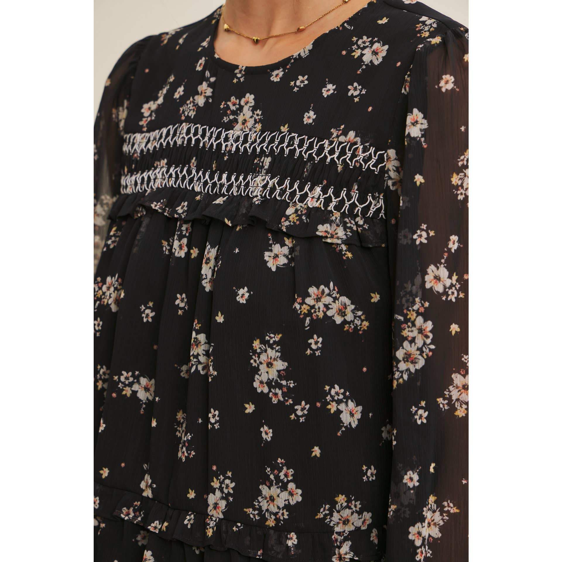 Jaime Smocked Floral Blouse