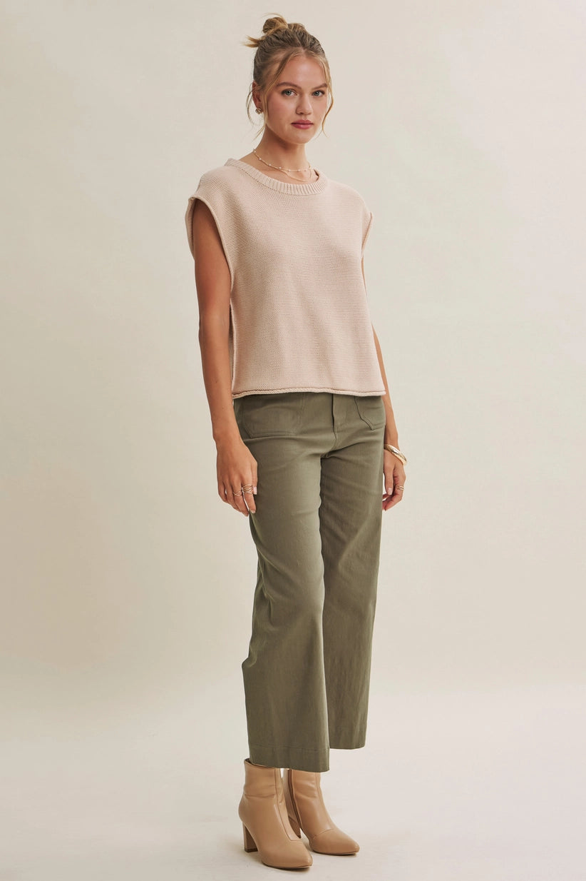 Katie Cotton Linen Cropped Pant