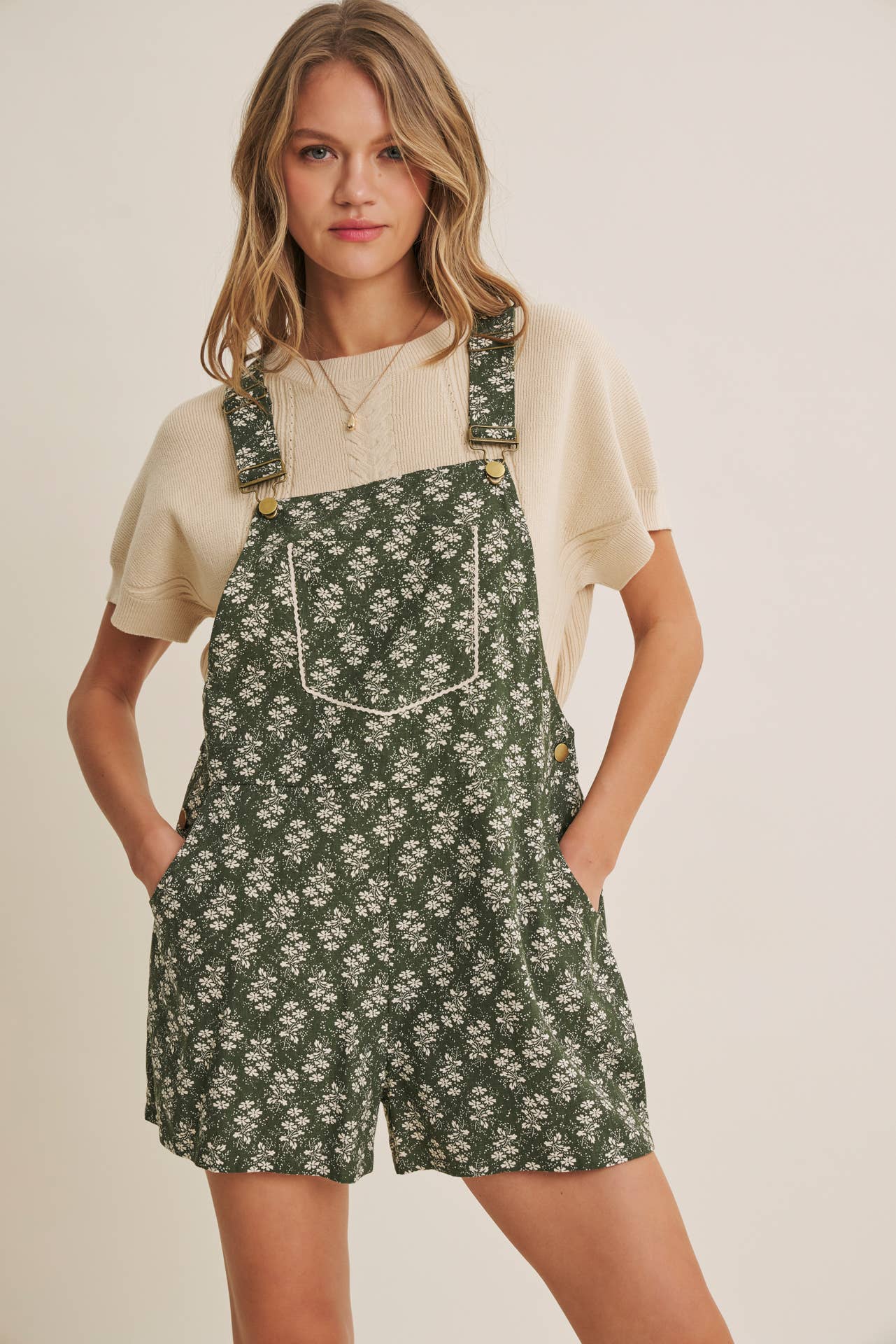 Kimmy Floral Short Overalls