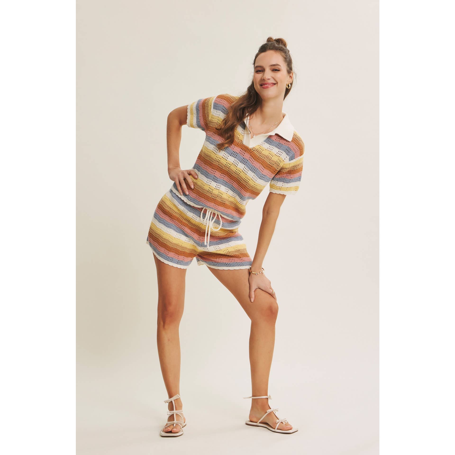 Civana Striped Polo Sweater