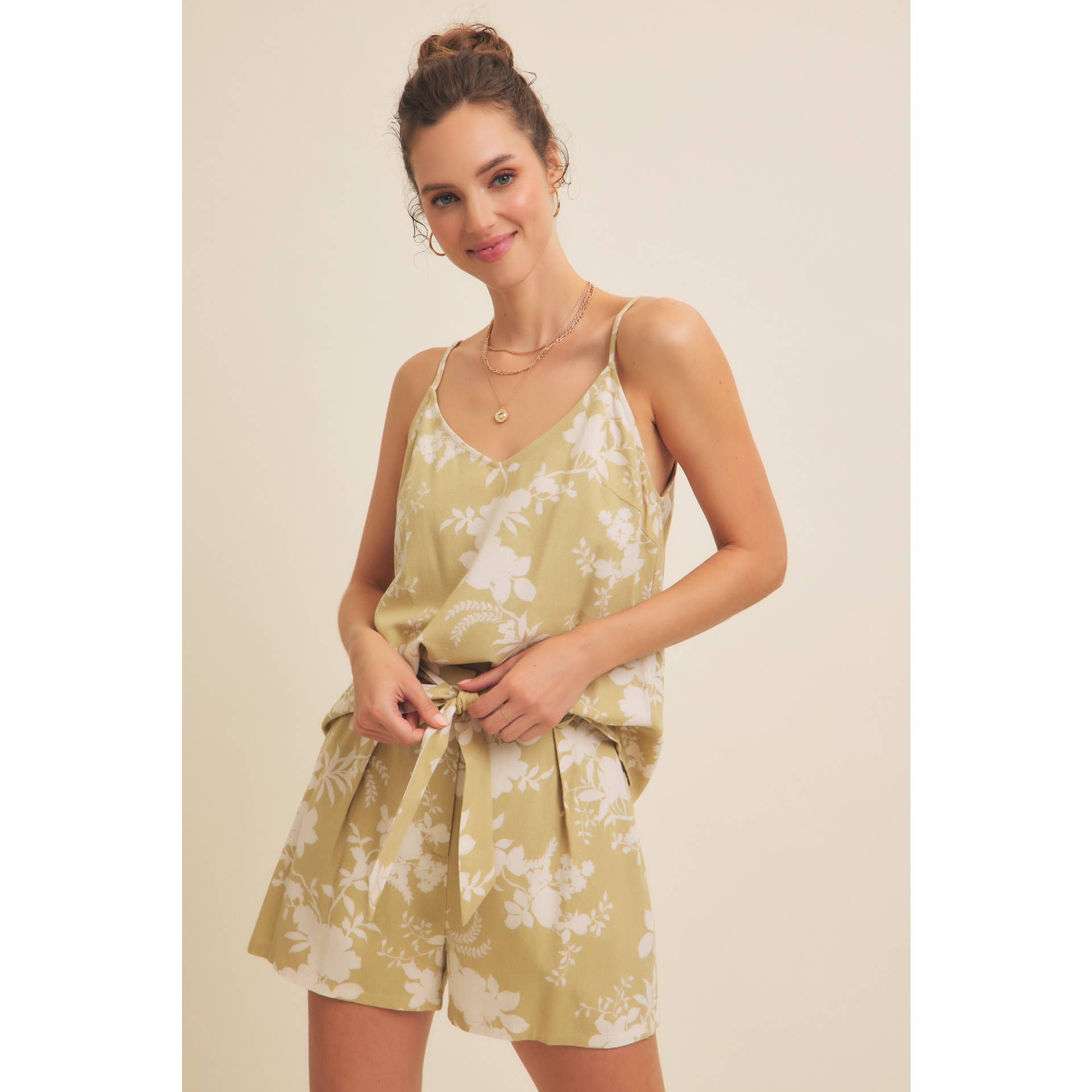 Simone Floral Linen Tank