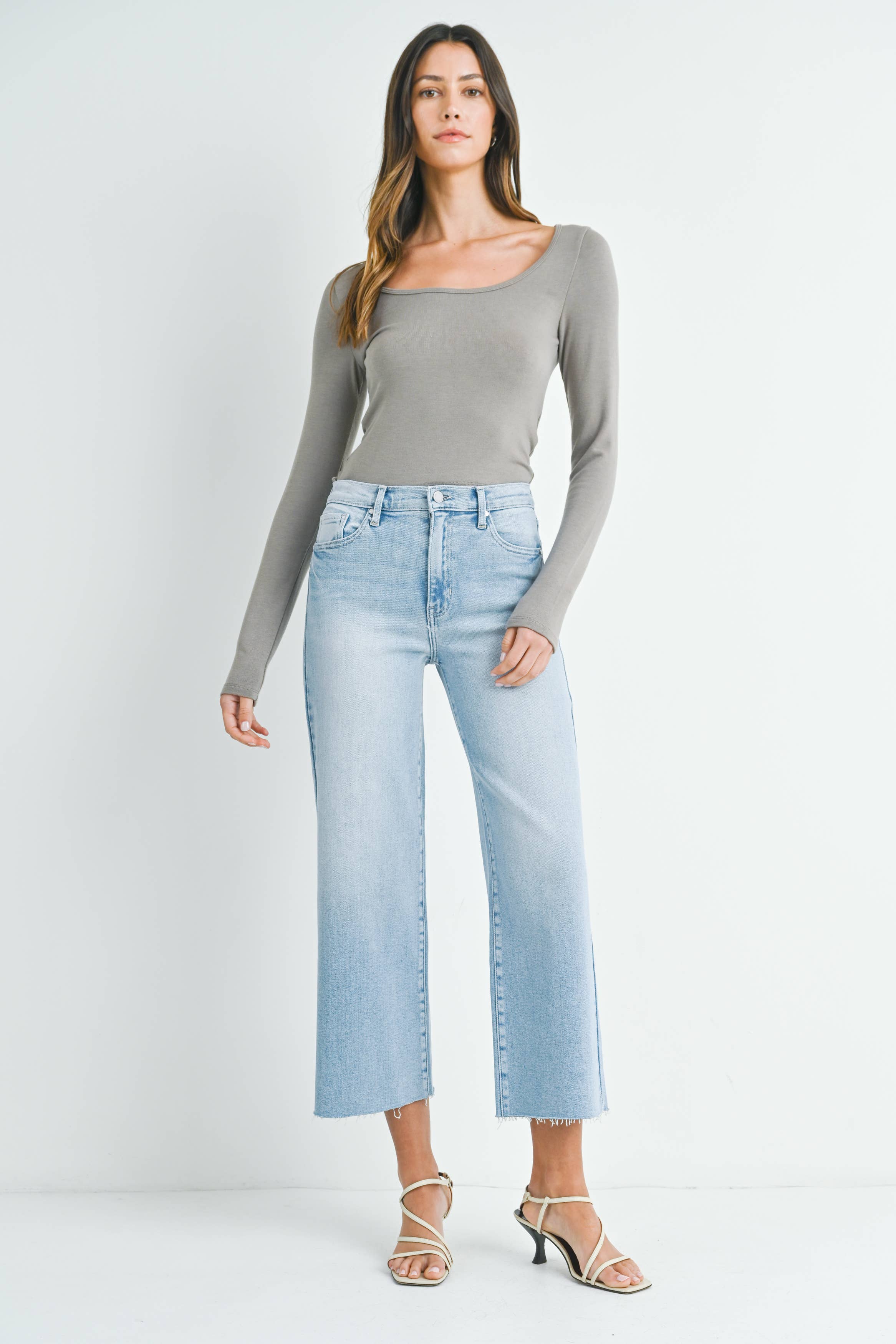 Wren High Rise Scissor Cut Wide Leg in Light Denim