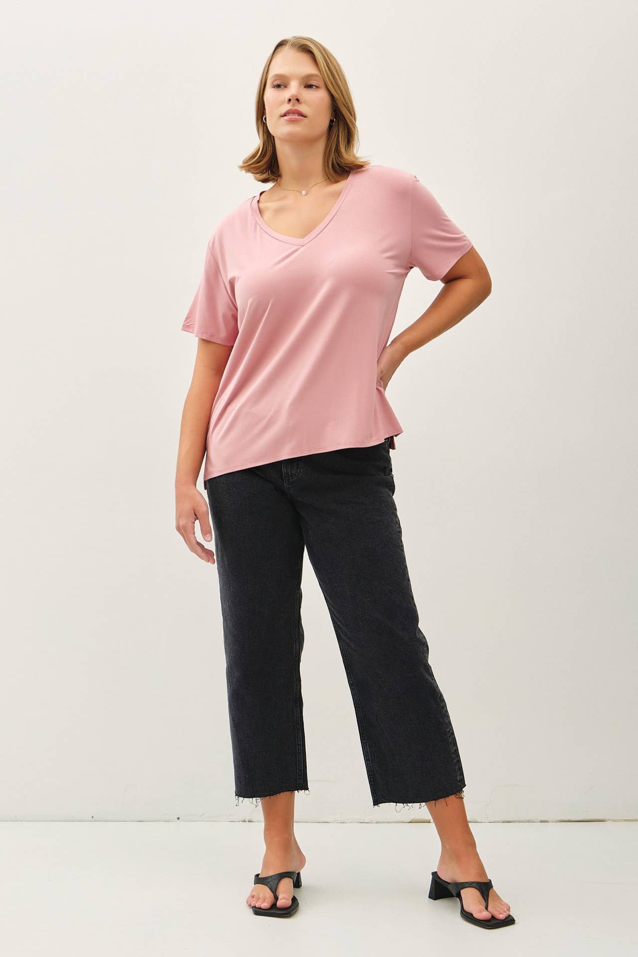Jessa Flowy V Neck Tee