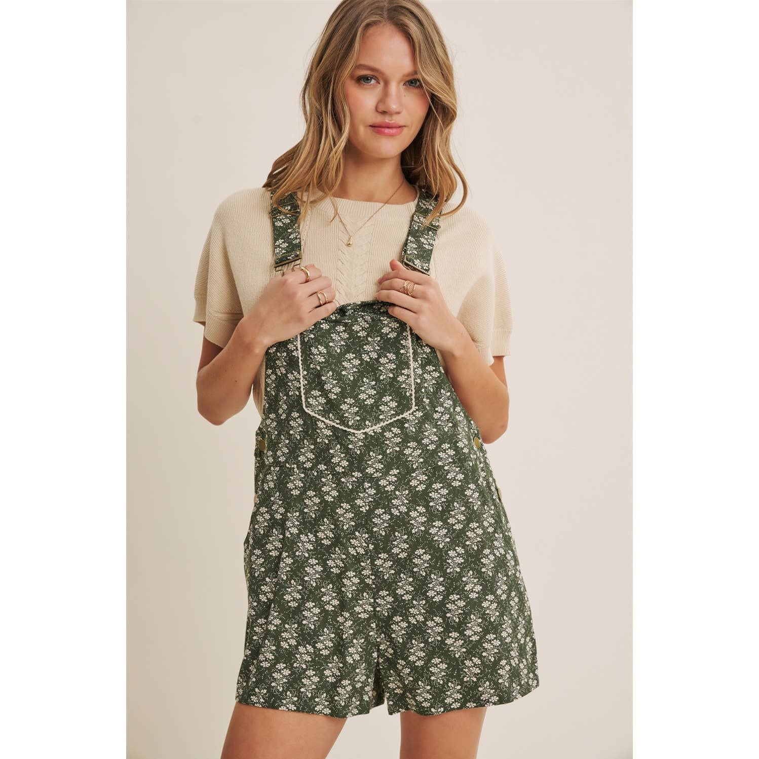 Kimmy Floral Short Overalls