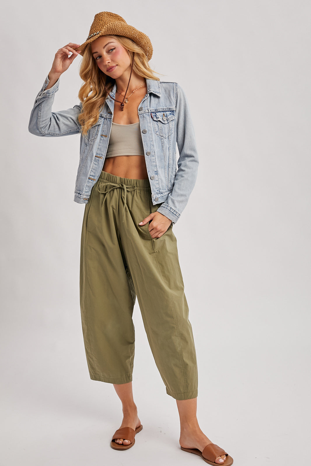 Chloe Barrel Leg Drawstring Pants