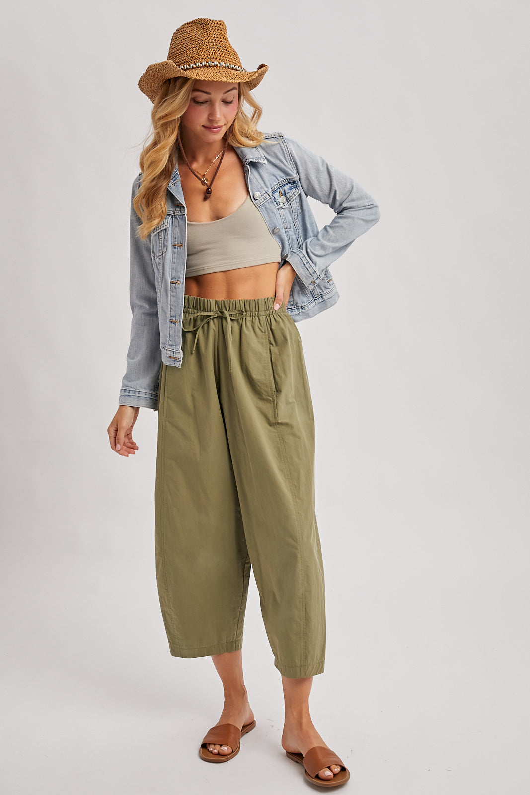 Chloe Barrel Leg Drawstring Pants