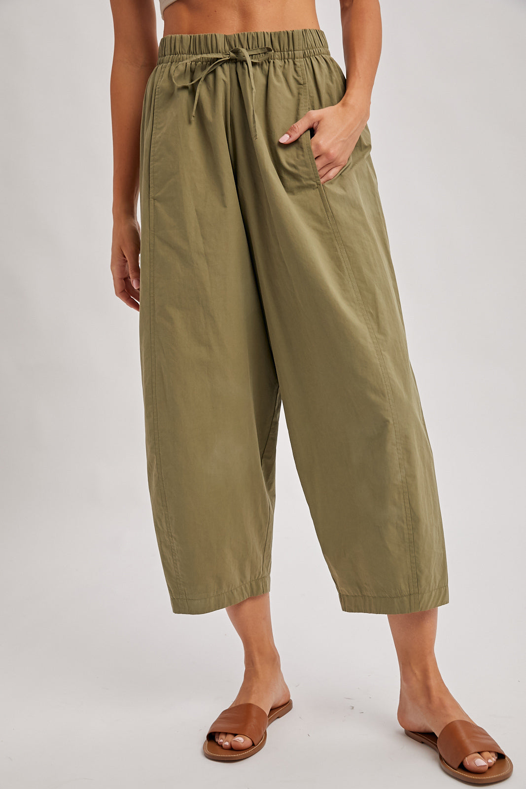 Chloe Barrel Leg Drawstring Pants