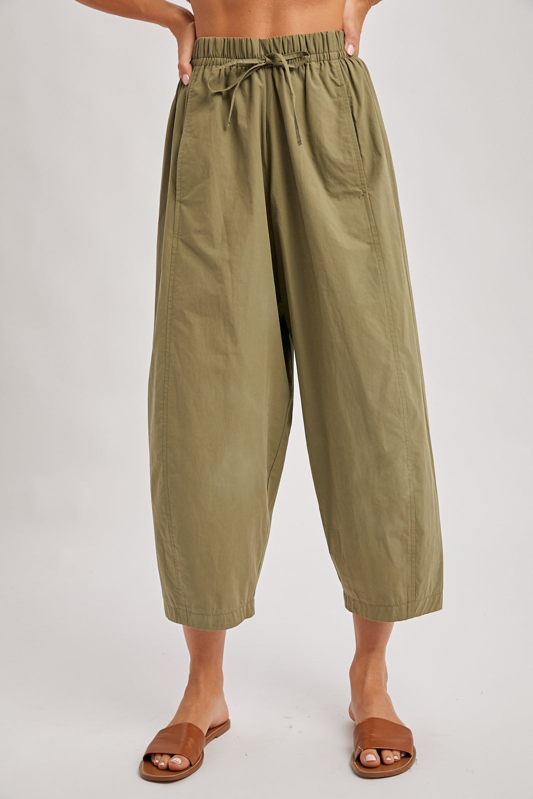 Chloe Barrel Leg Drawstring Pants