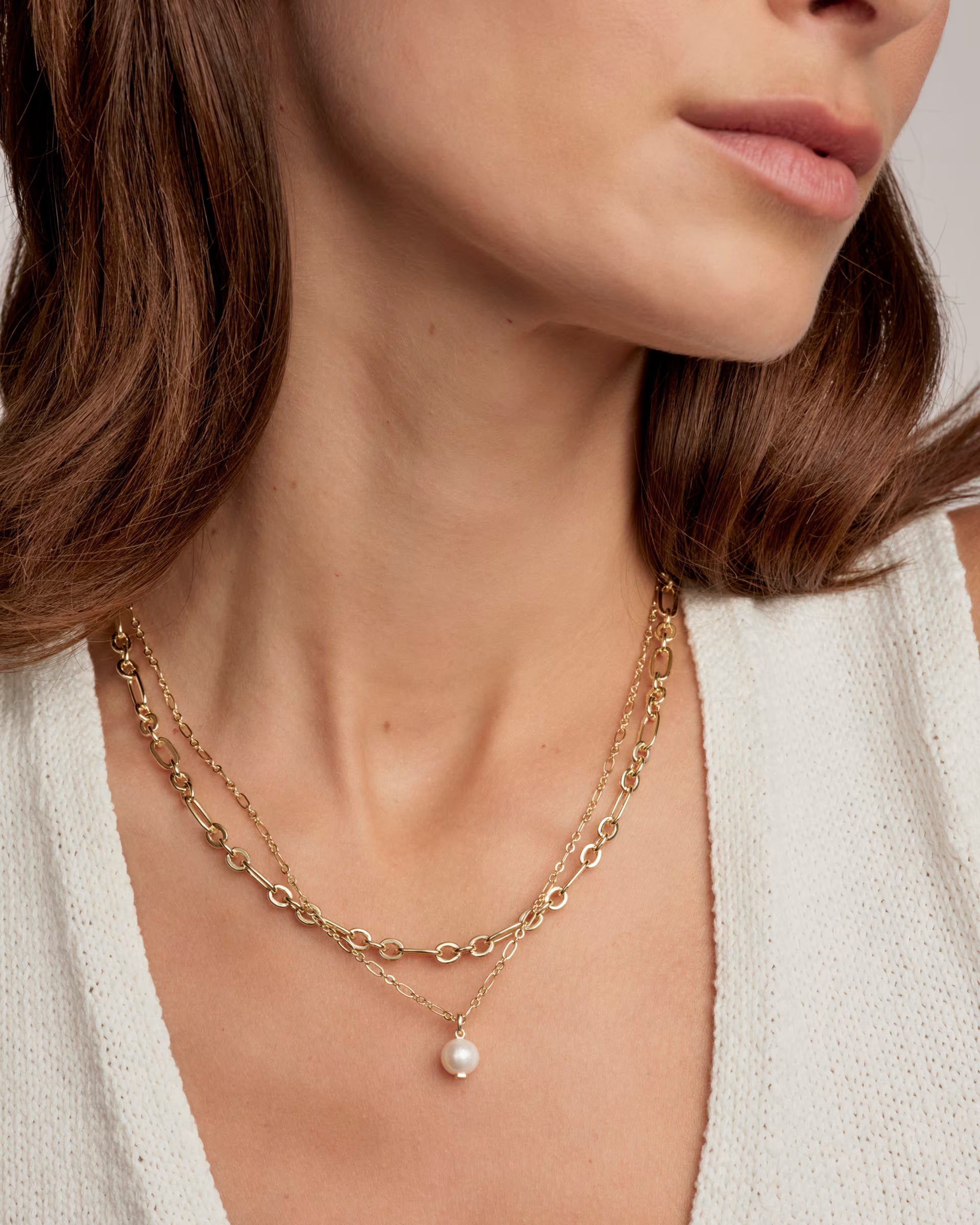 Ashton Multi-strand Gold Freshwater Pearl Necklace
