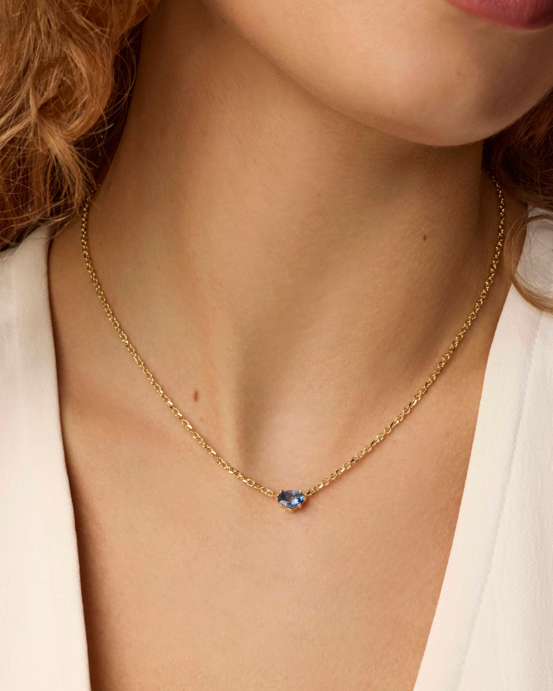 Cailin Gold Pendant Necklace - Blue Violet Crystal