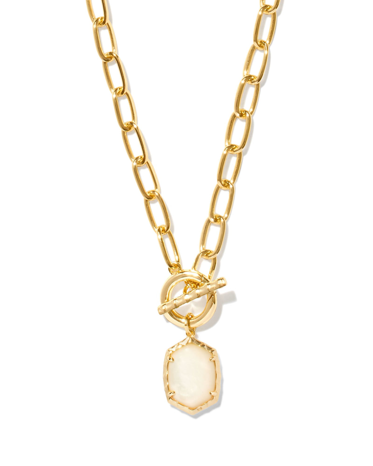 Daphne Convertible Gold Link & Chain Necklace - Ivory Mother of Pearl