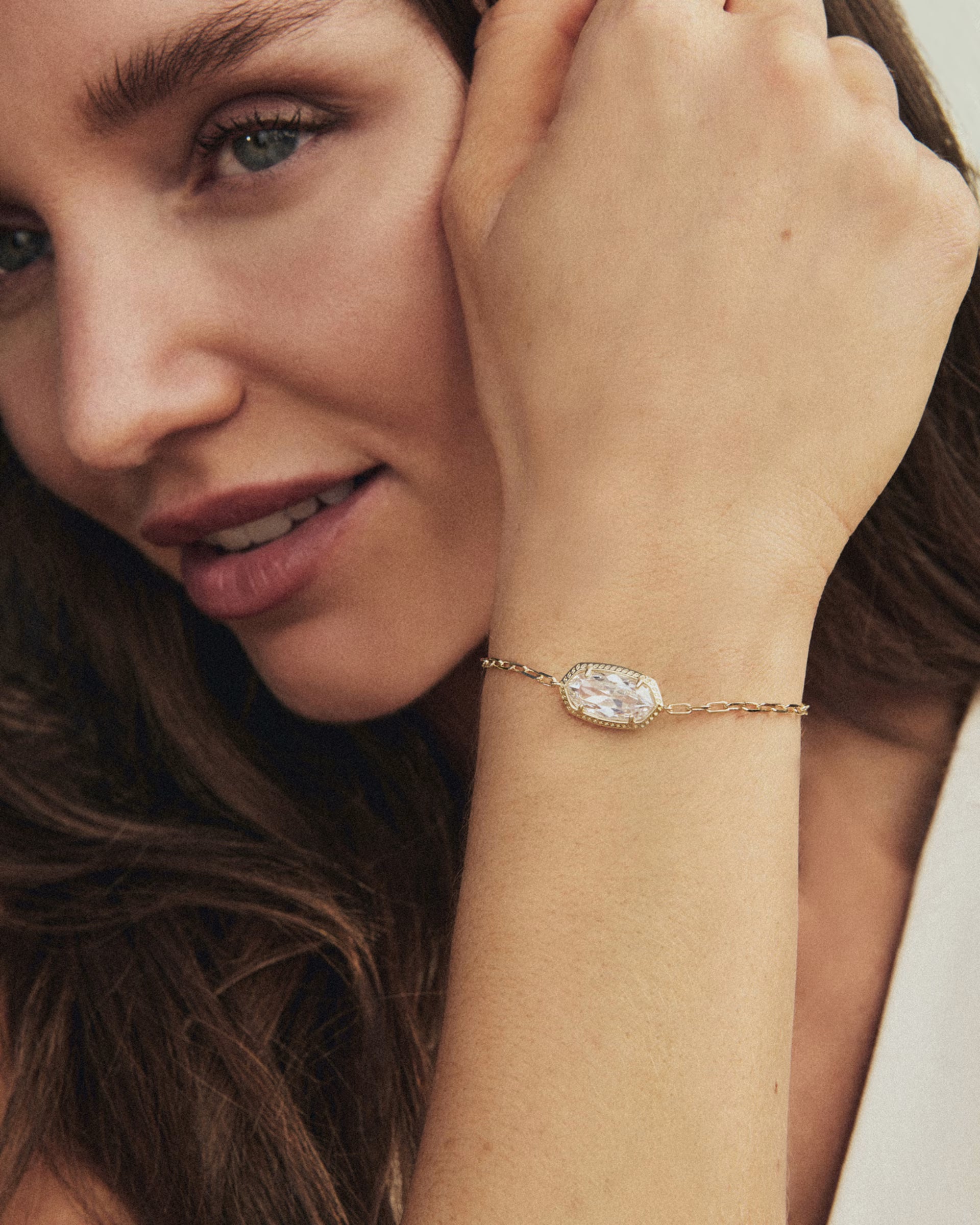 Elaina Luxe Gold Chain Bracelet - White CZ
