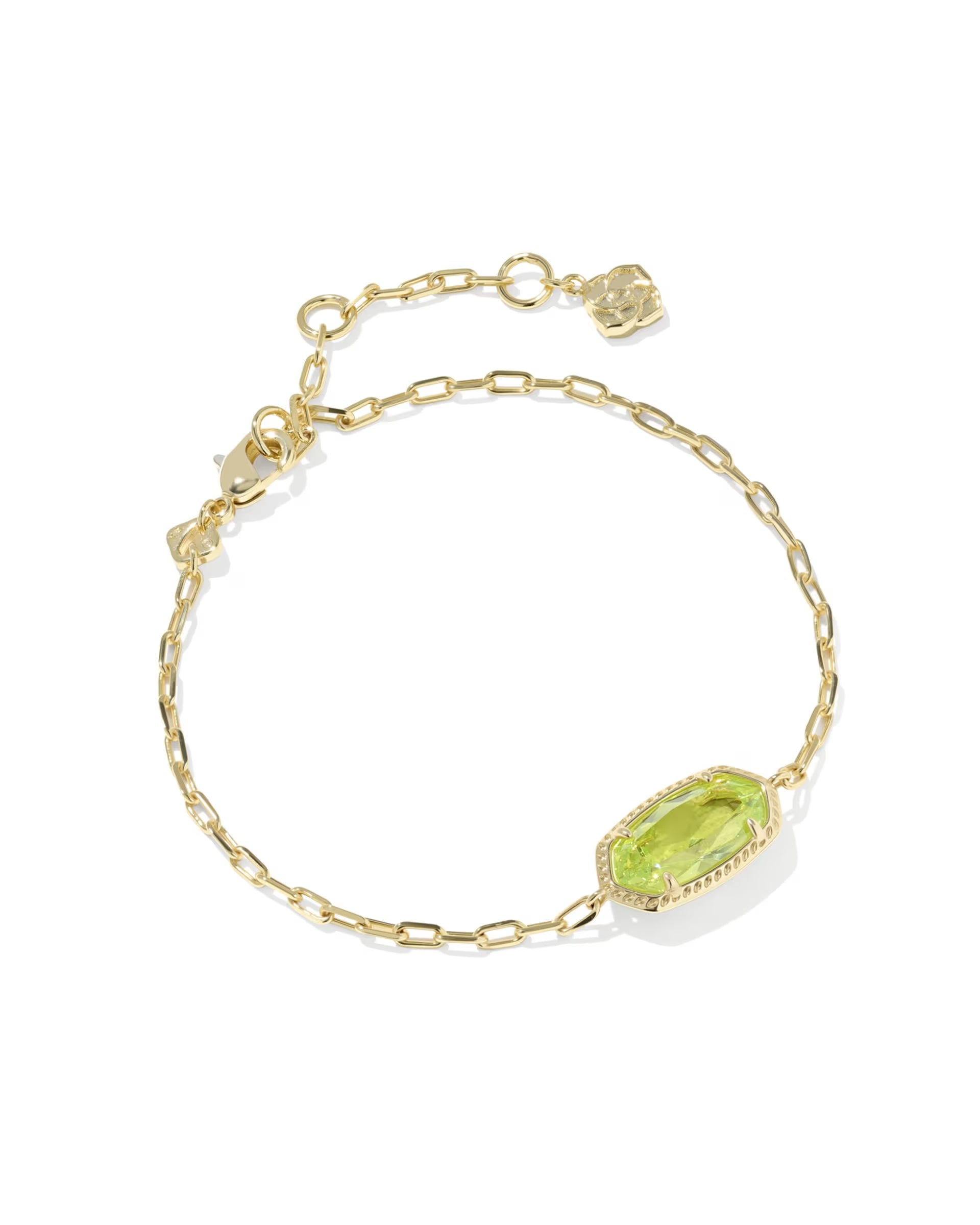 Elaina Luxe Gold Chain Bracelet - Green CZ