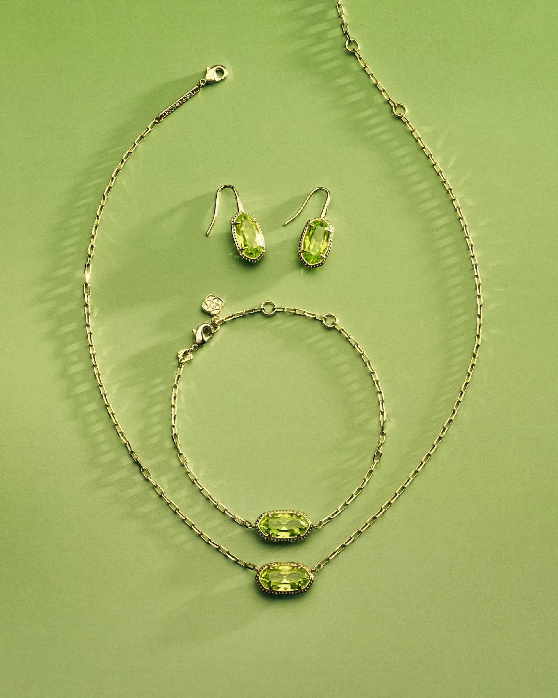 Elaina Luxe Gold Chain Bracelet - Green CZ