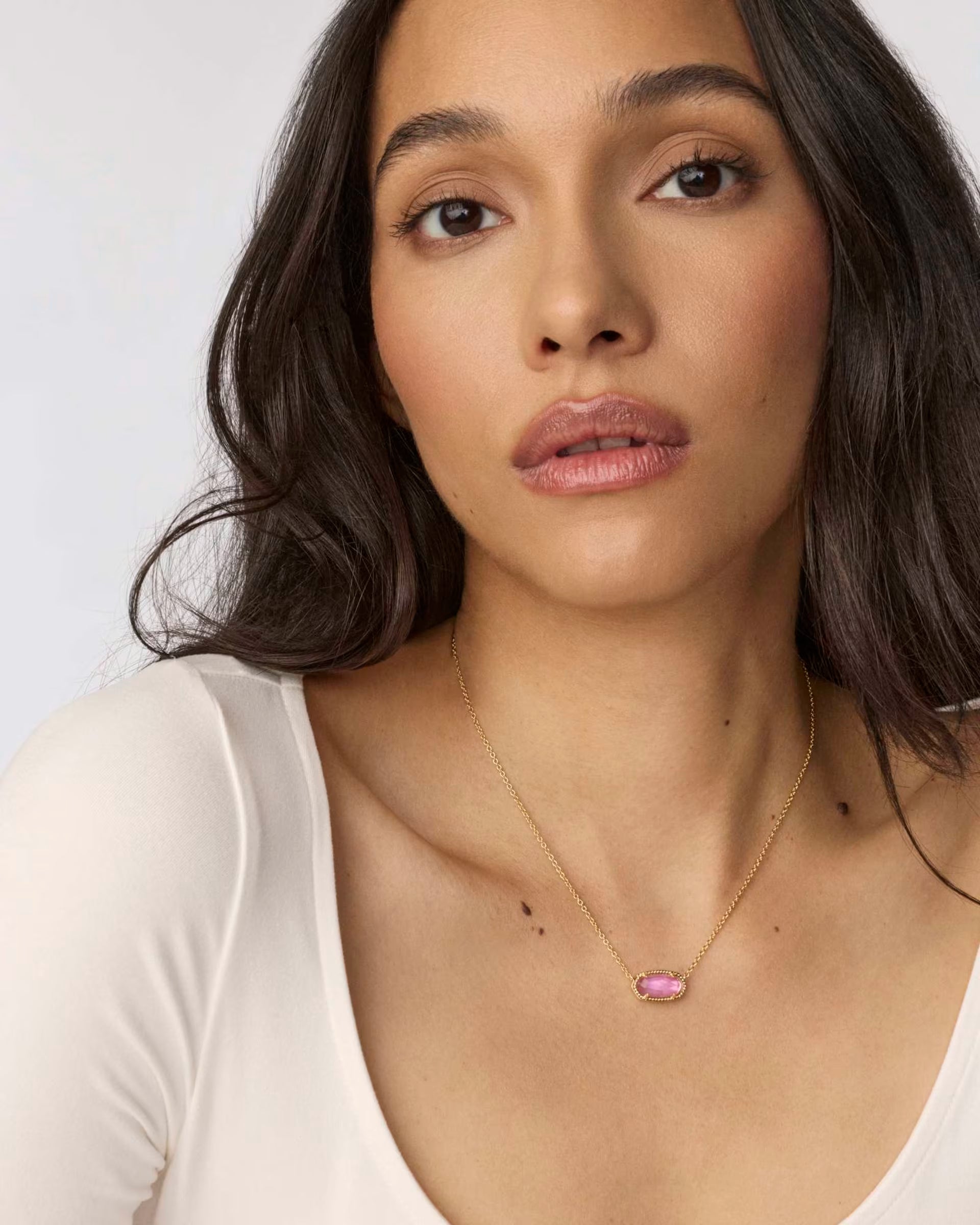 Elisa Gold Short Pendant Necklace - Gold Azalea Illusion