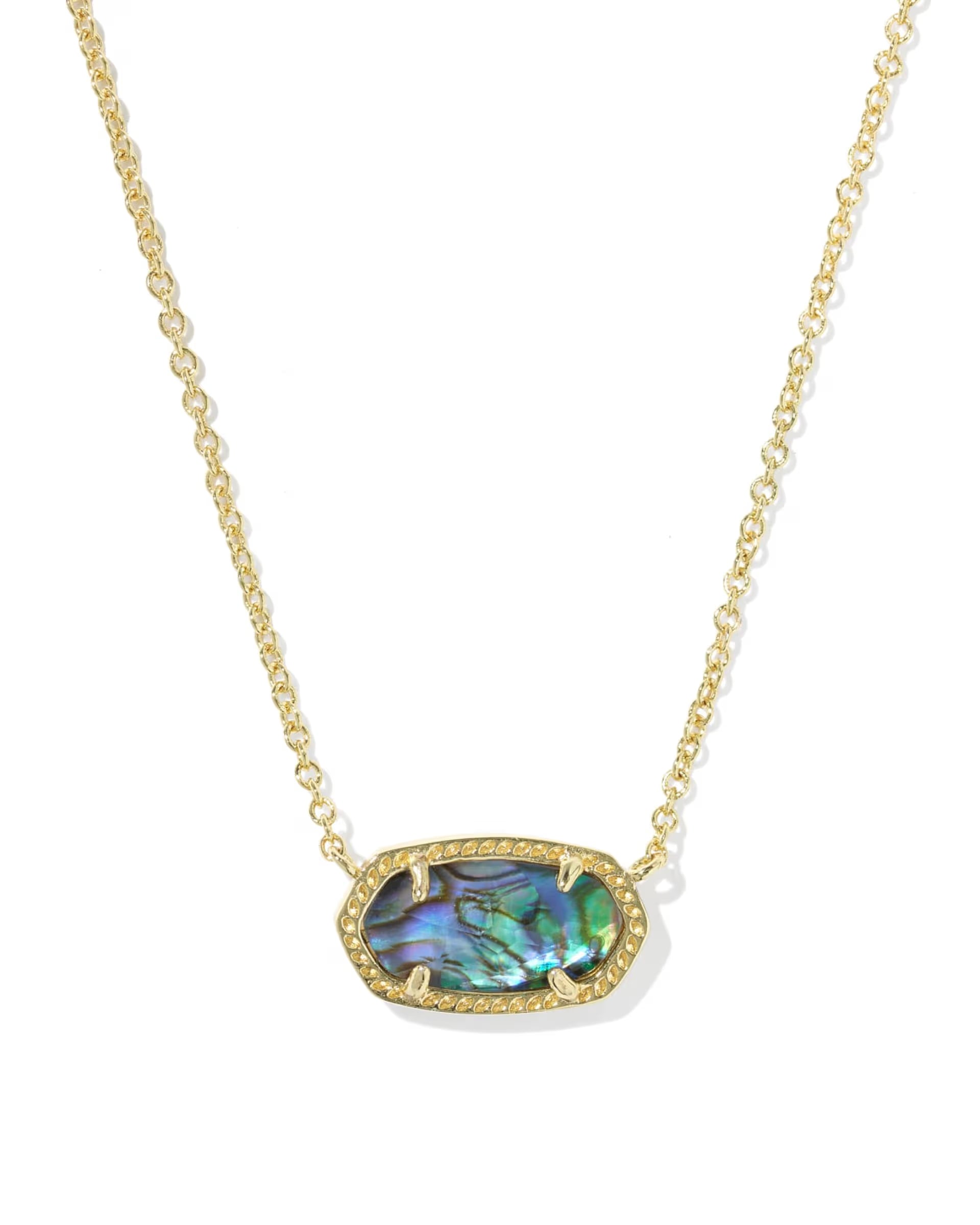 Elisa Gold Short Pendant Necklace - Abalone Shell