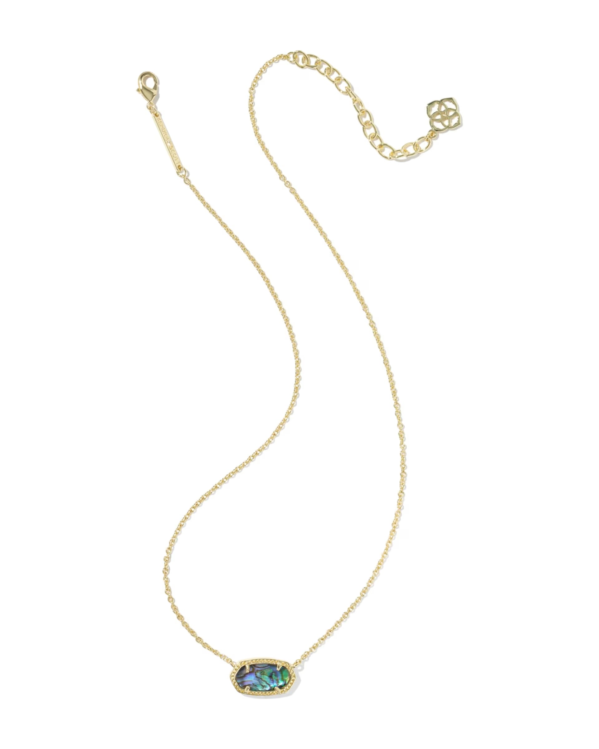 Elisa Gold Short Pendant Necklace - Abalone Shell