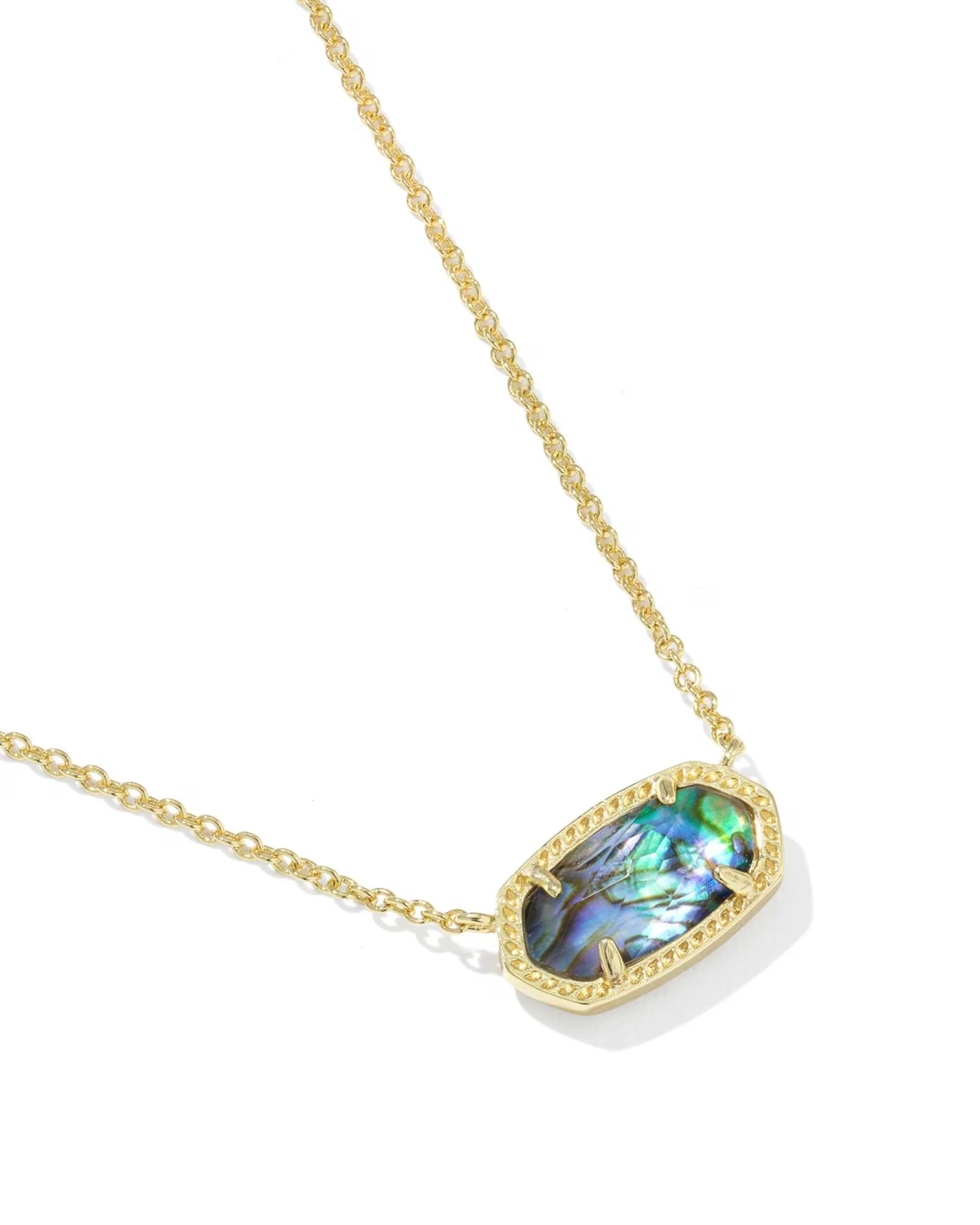 Elisa Gold Short Pendant Necklace - Abalone Shell