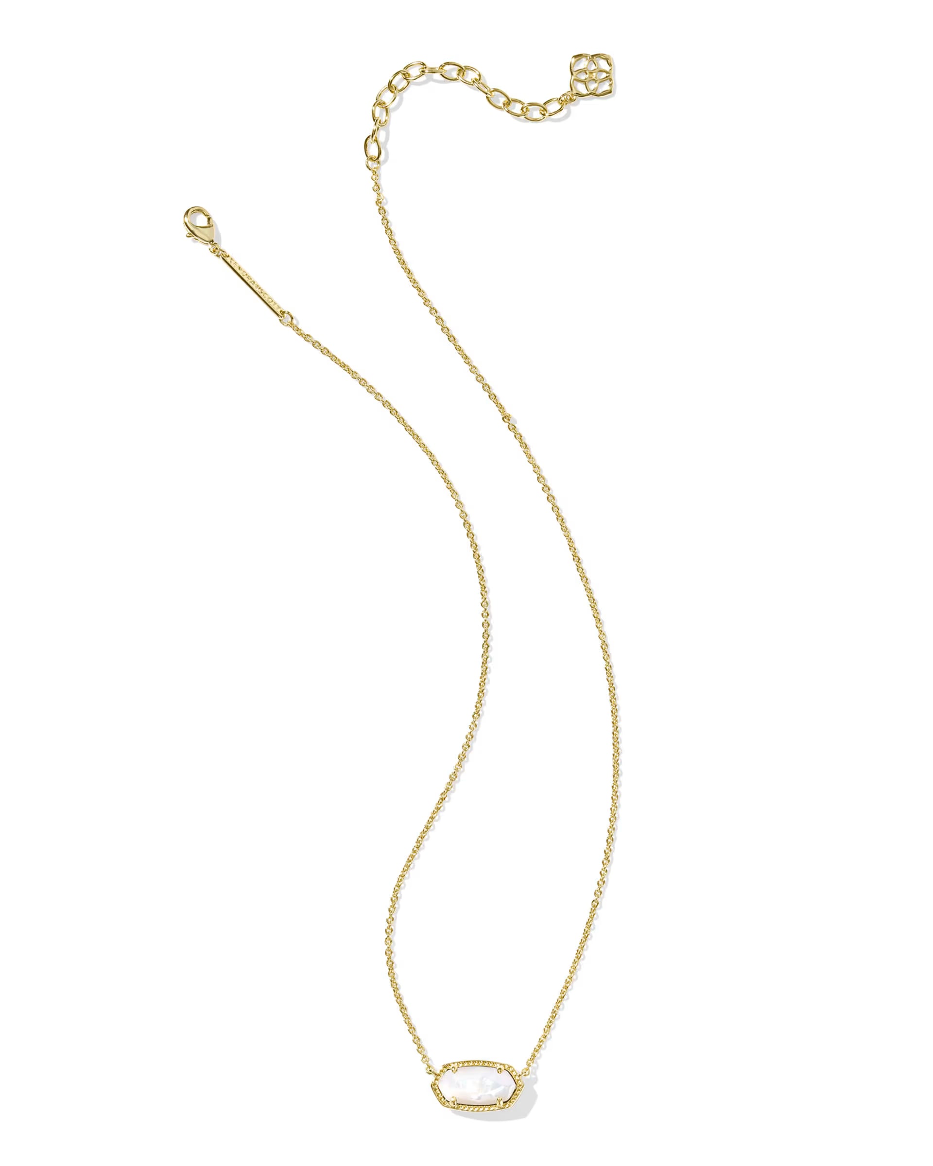 Elisa Gold Short Pendant Necklace - Ivory Mother of Pearl