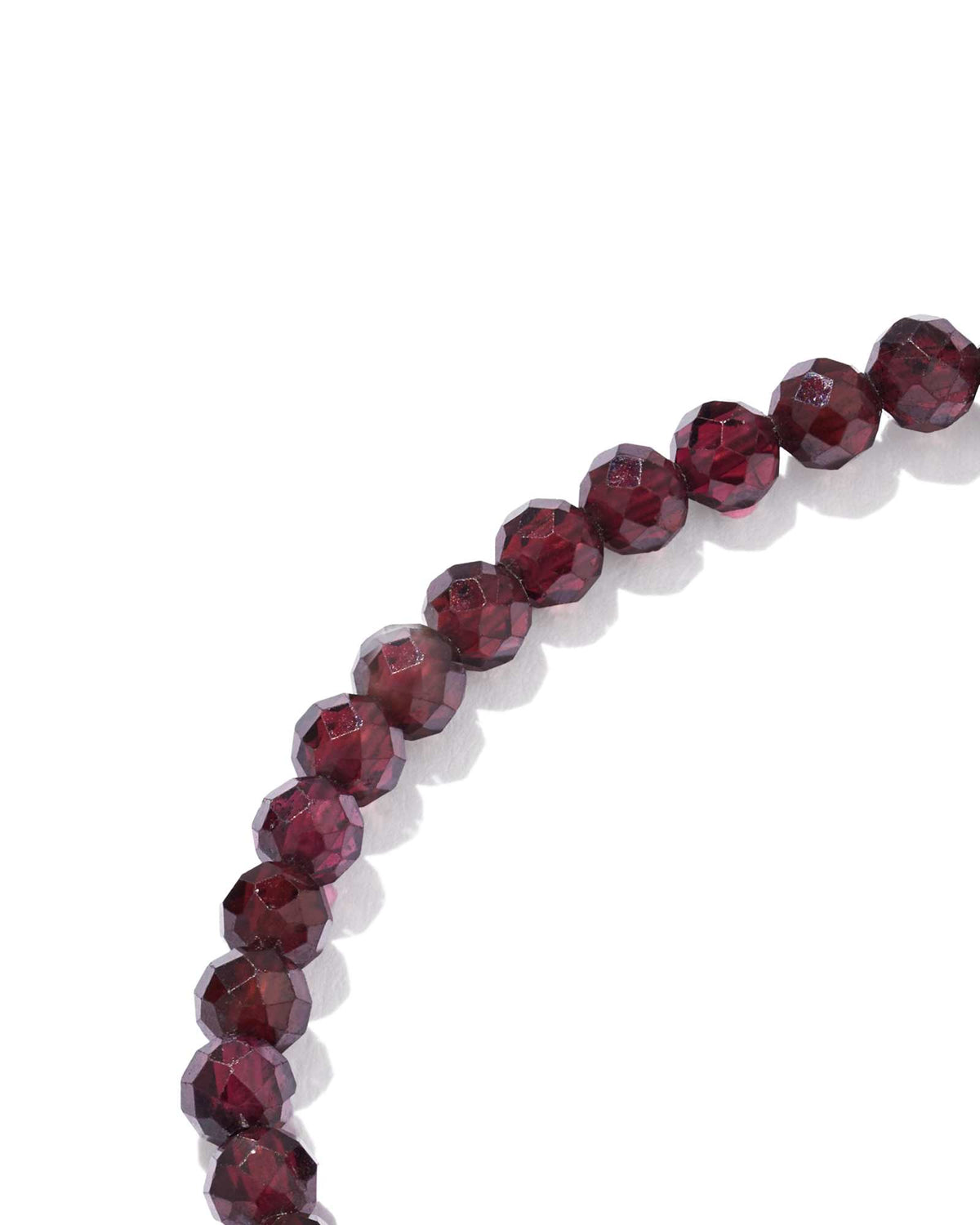Emery Gold Beaded Stretch Bracelet - Red Garnet