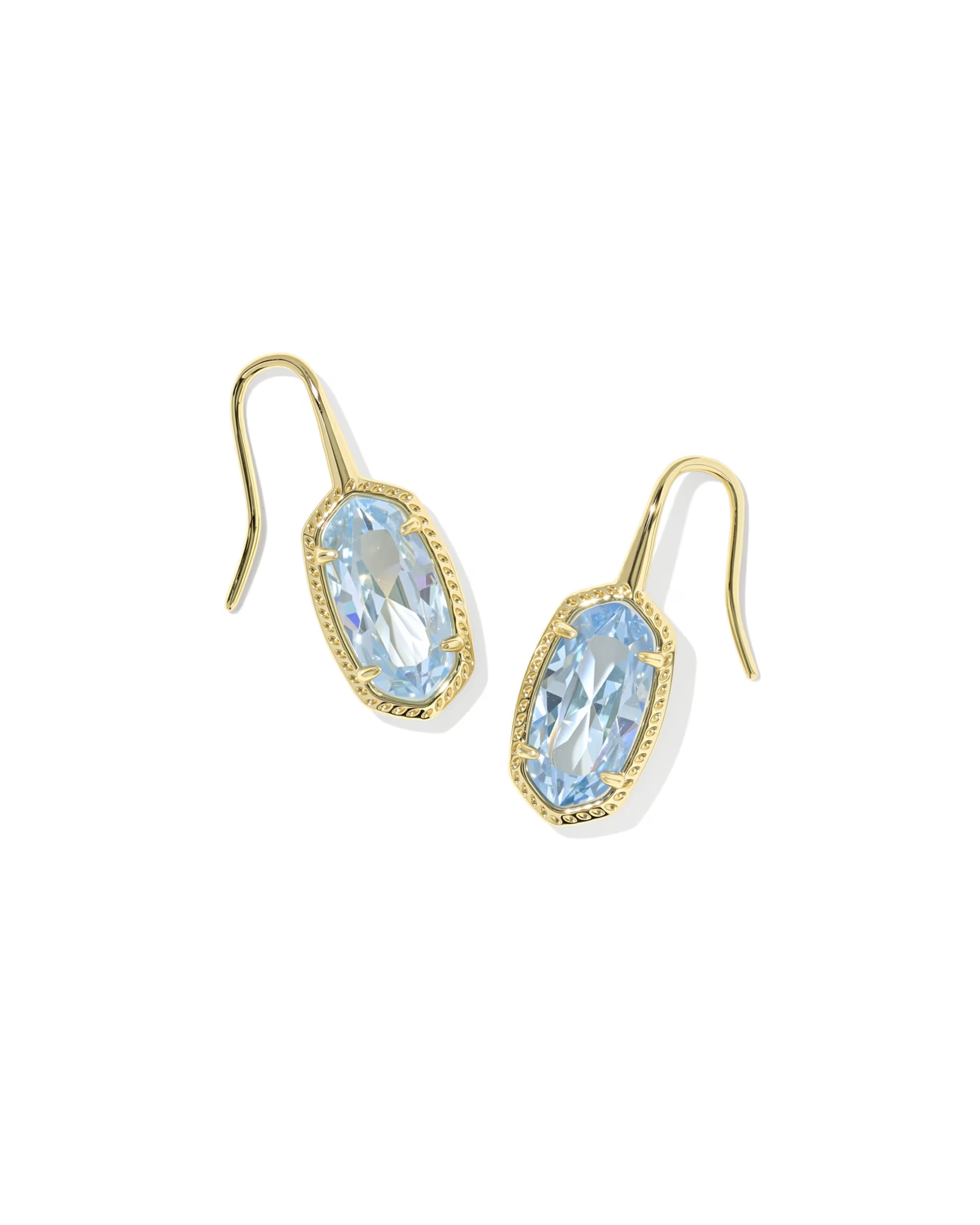 Lee Luxe Gold Drop Earrings - Blue CZ