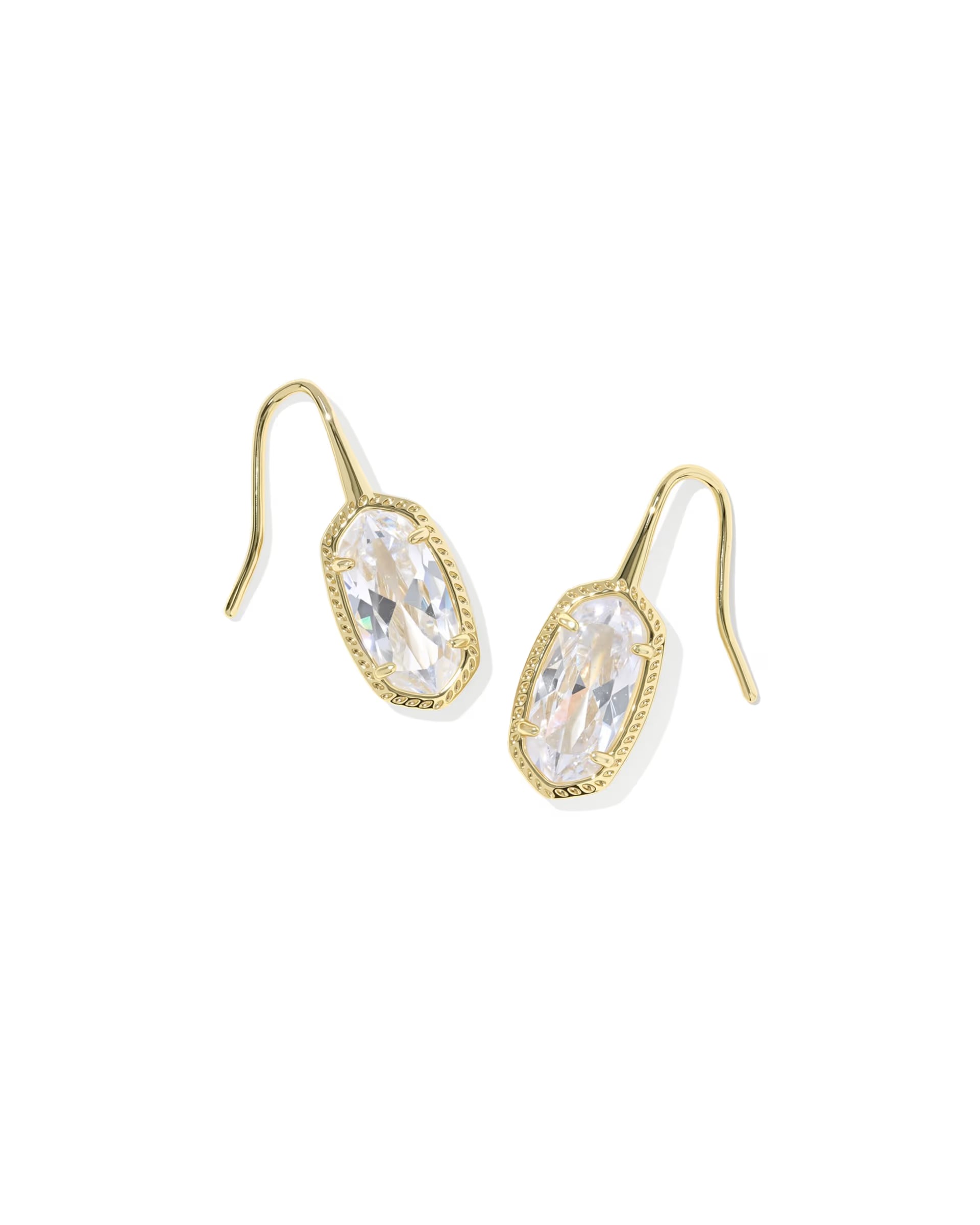 Lee Luxe Gold Drop Earrings - White CZ
